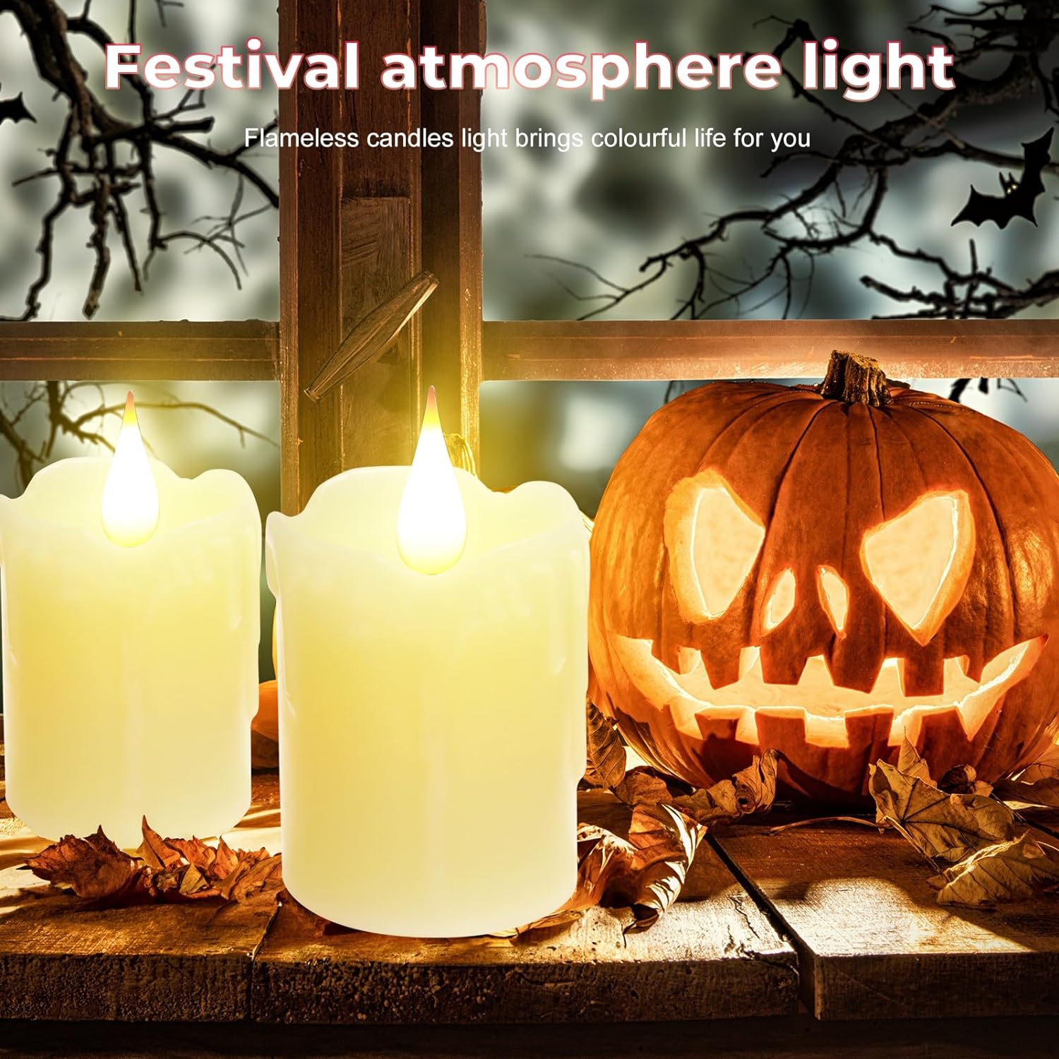 6 velas LED de cera real recargables sin llama, color blanco cálido, control remoto, 2 pulgadas de profundidad x 4 pulgadas de alto, brillo