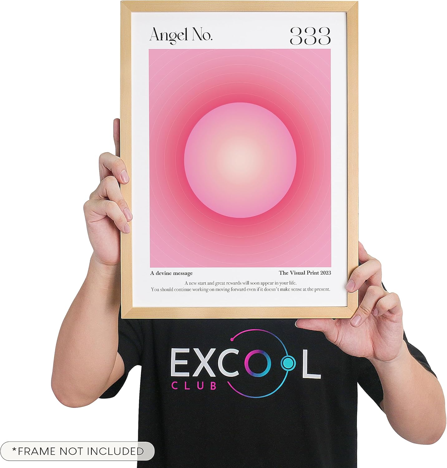 EXCOOL CLUB Póster de número de ángel, póster estético de aura de 12 x 16 pulgadas, póster espiritual, impresión de números de ángel degradado, arte