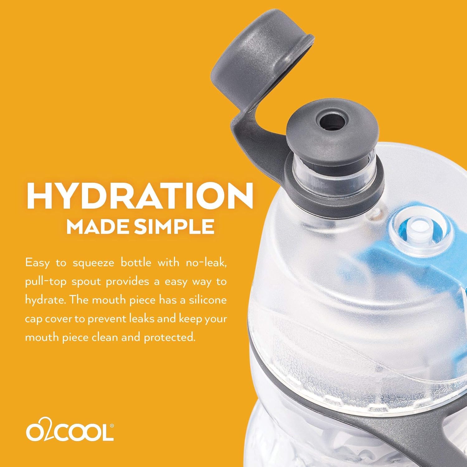 O2COOL Mist ‘N Sip – Botella de agua de nebulización 2 en 1, función de niebla y sorbo sin fugas, botella de agua deportiva con boquilla superior,