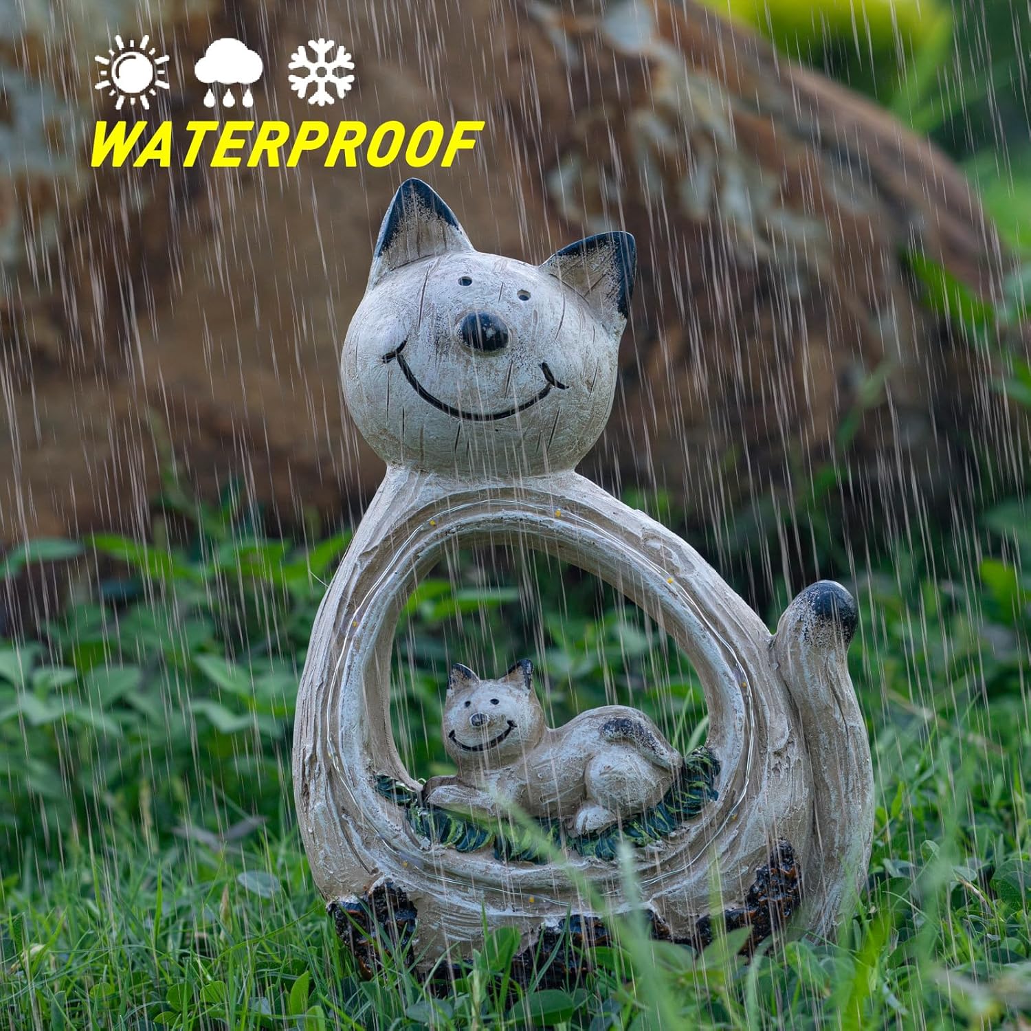 CMTGYPIN Escultura solar para jardín, decoración de animales, regalos únicos, adorno de paisaje de jardín, luz LED impermeable para patio, jardín,