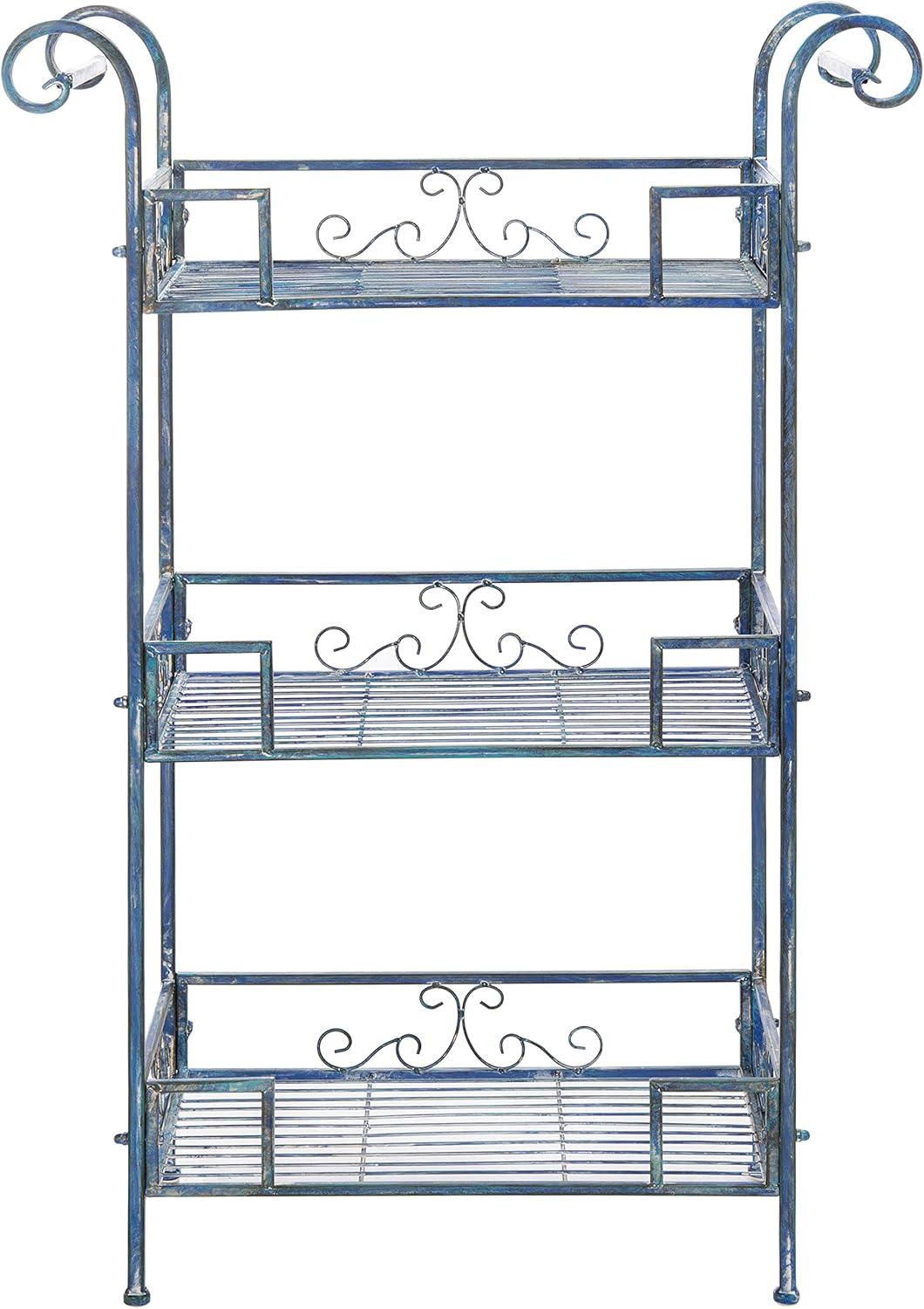 Safavieh PAT5006C-Outdoor Collection Noreen – Estantería victoriana de 3 niveles, color azul musgo