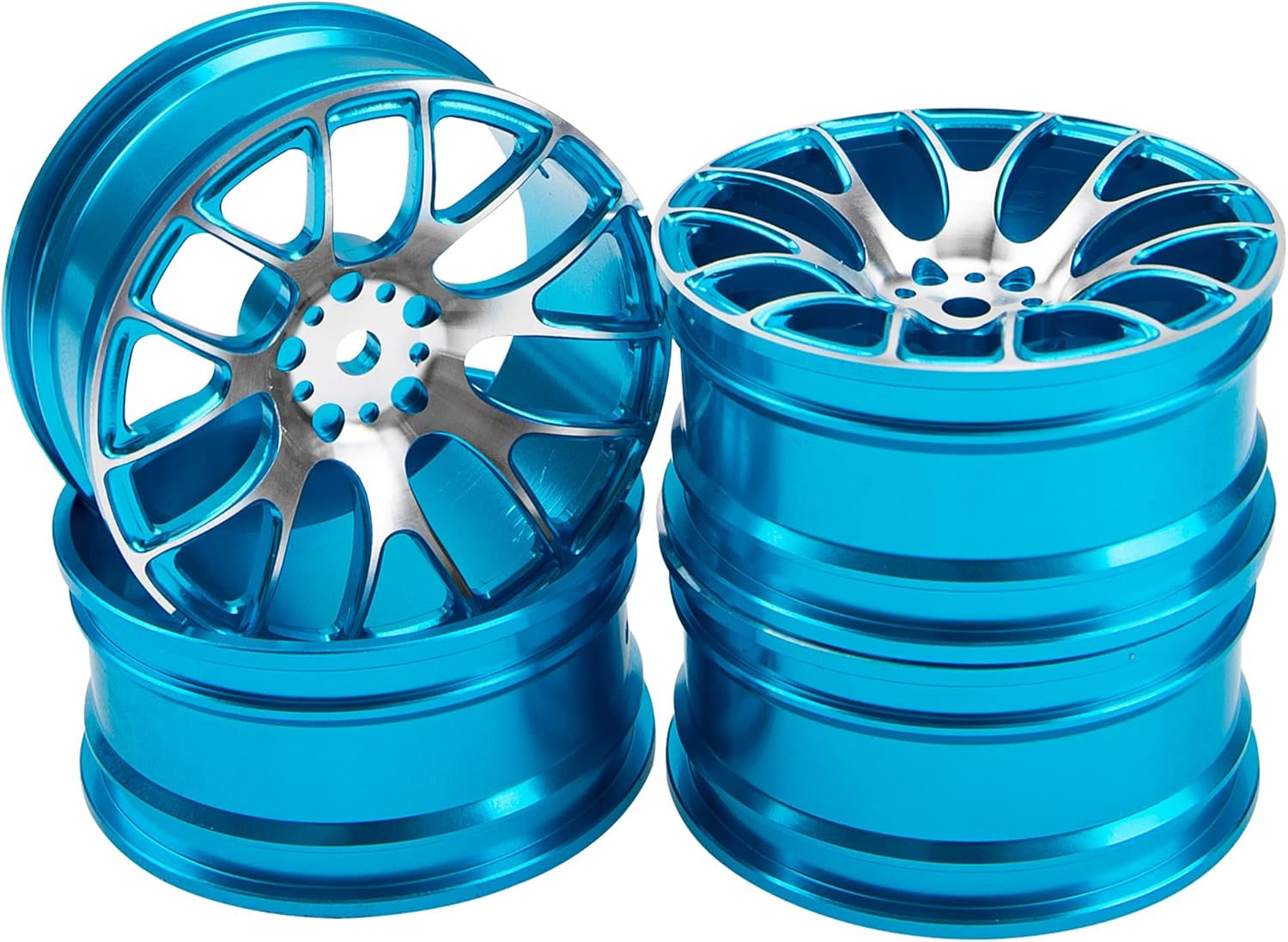 Paquete de 4 llantas de metal de 0.472in, cubo hexagonal compatible con 110 On-Road Racing Touring Drift Car Tamiya TT-01 Kyosho RedCat Sakura D4