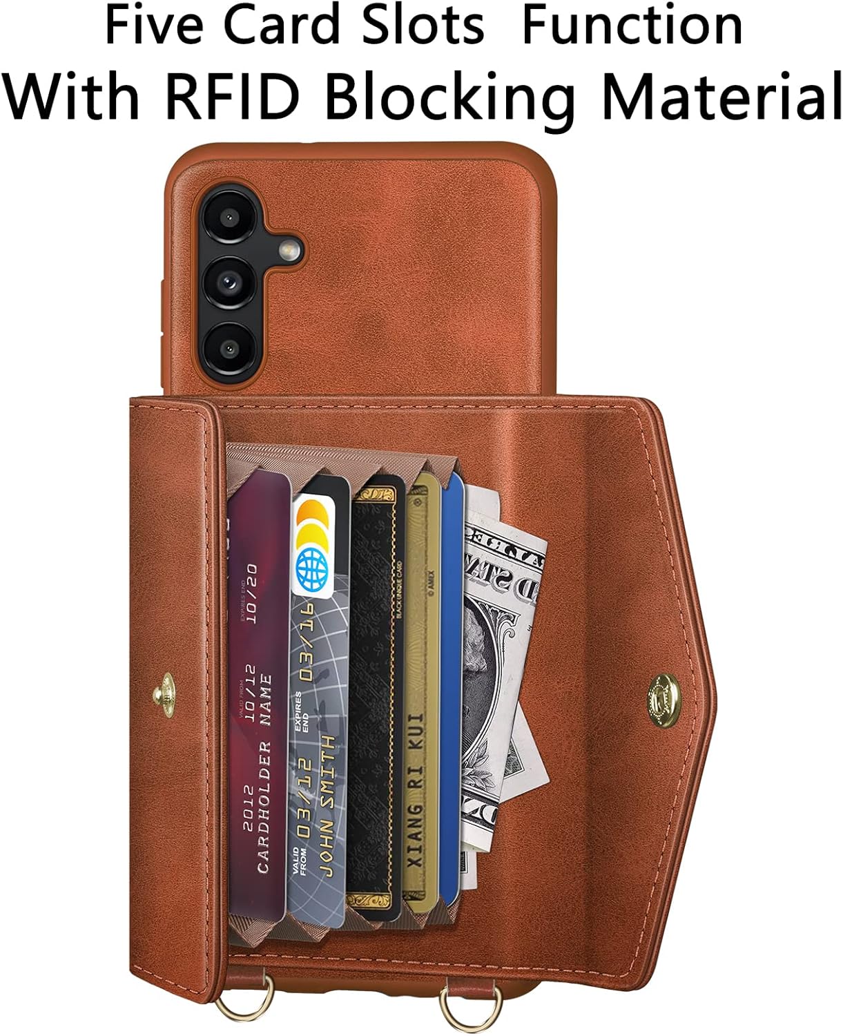 SUANPOT Funda tipo cartera para Samsung Galaxy A13 5G con correa Bloqueo RFID Soporte para tarjeta de crédito, libro de folio con tapa Funda de piel