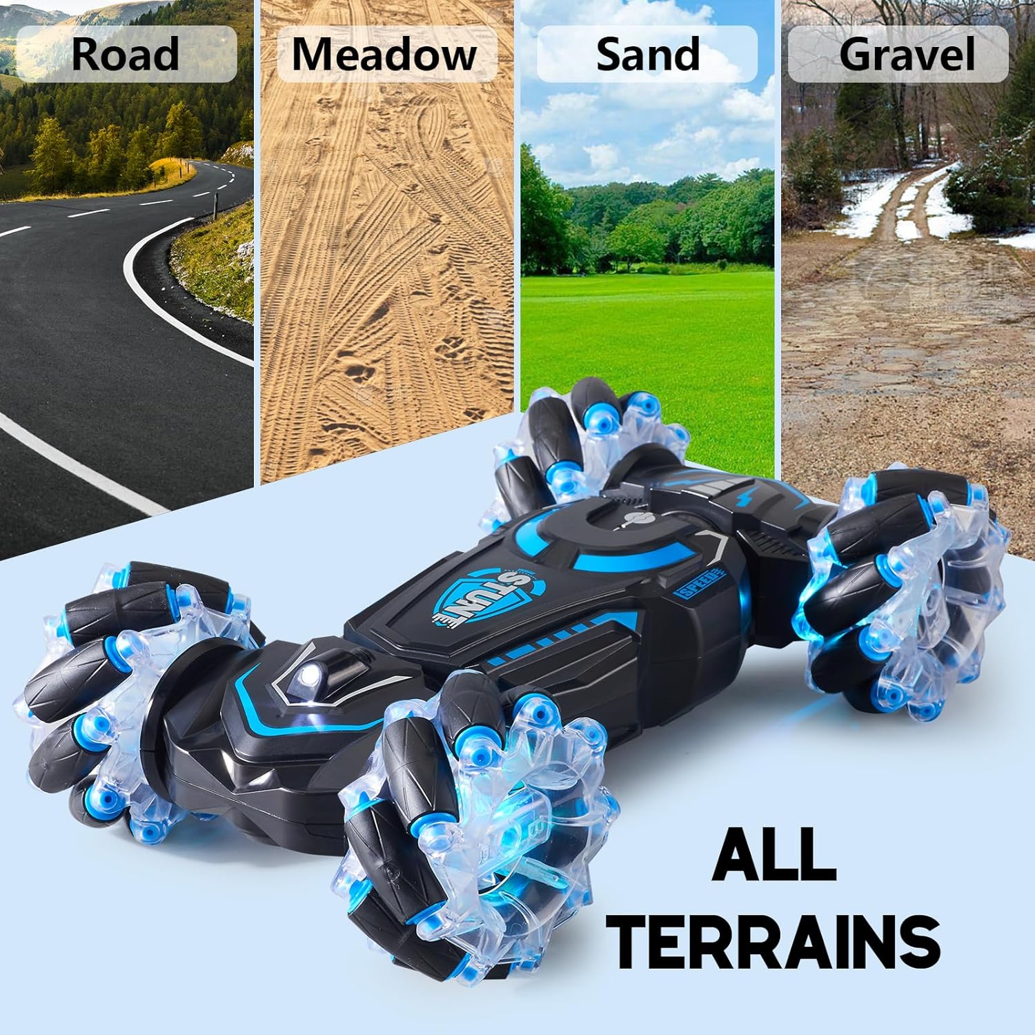 Autos RC Auto de control remoto para niños giratorio de 360 4WD RC Stunt car transformar 2.4Ghz Juguetes controlados a mano para niños 4-7 regalos