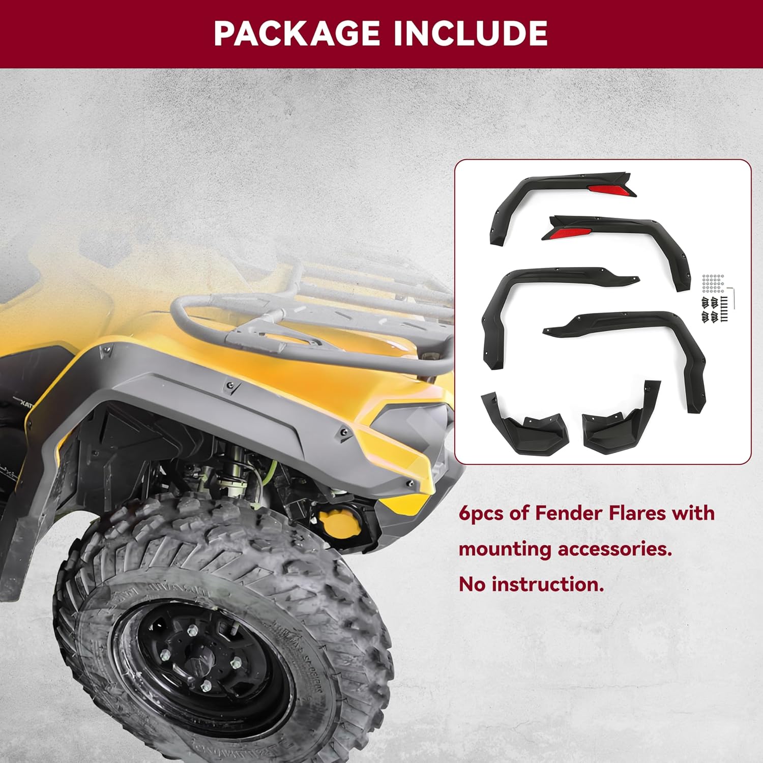 HECASA 6 guardabarros compatibles con Can-Am Outlander 450 570 L 450 L 500 L 570 L 570 L Max 450 L Max 500 L Max 570 Reemplazo para 715001909