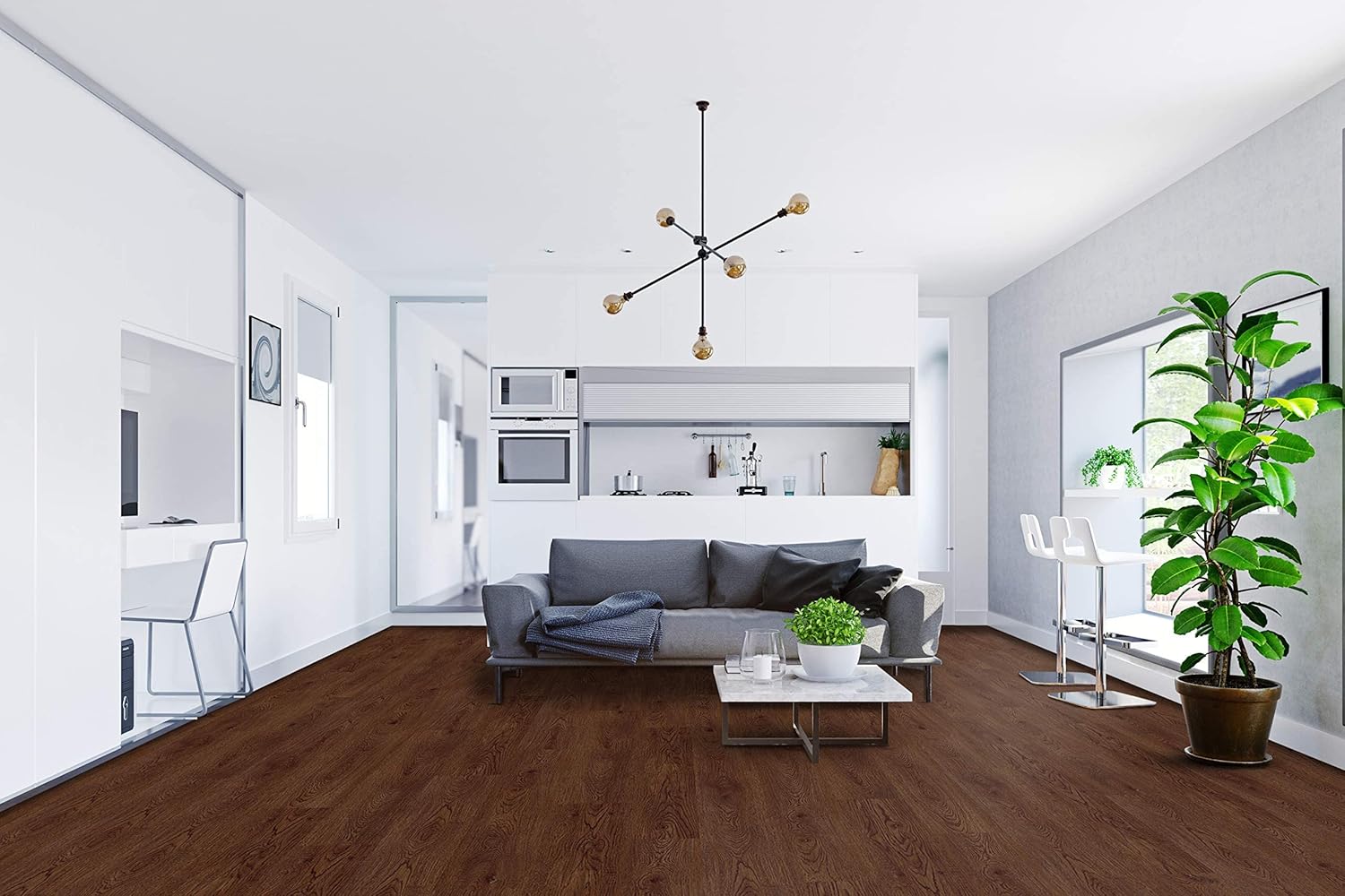Lucida Surfaces Azulejo de vinilo de lujo  Piso entrelazado para instalación de bricolaje  Tabla de aspecto de madera de muestra  7 x 12 pulgadas
