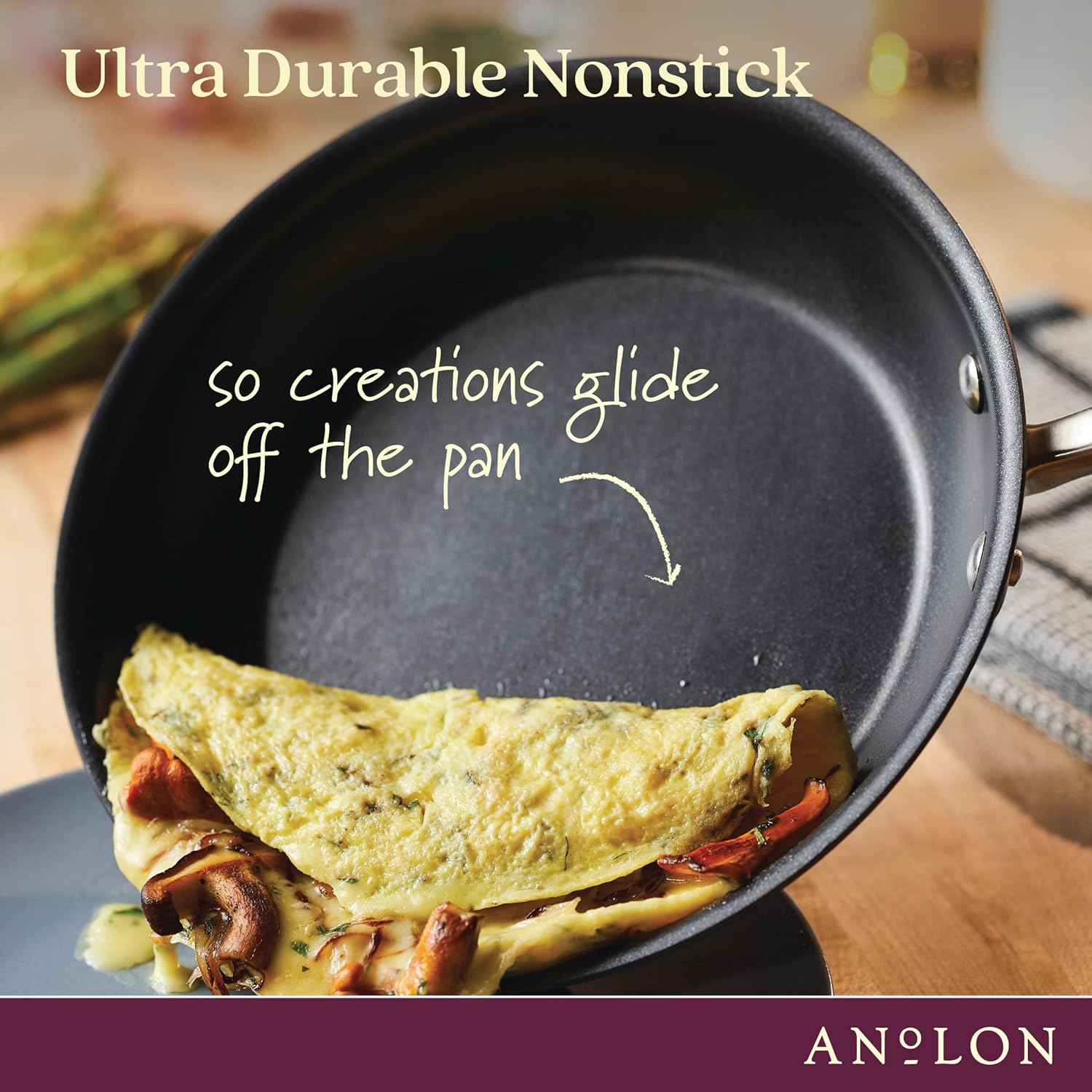Anolon Advanced Home – Olla ancha antiadherente anodizada dura (7.5 cuartos de galón, piedra lunar)
