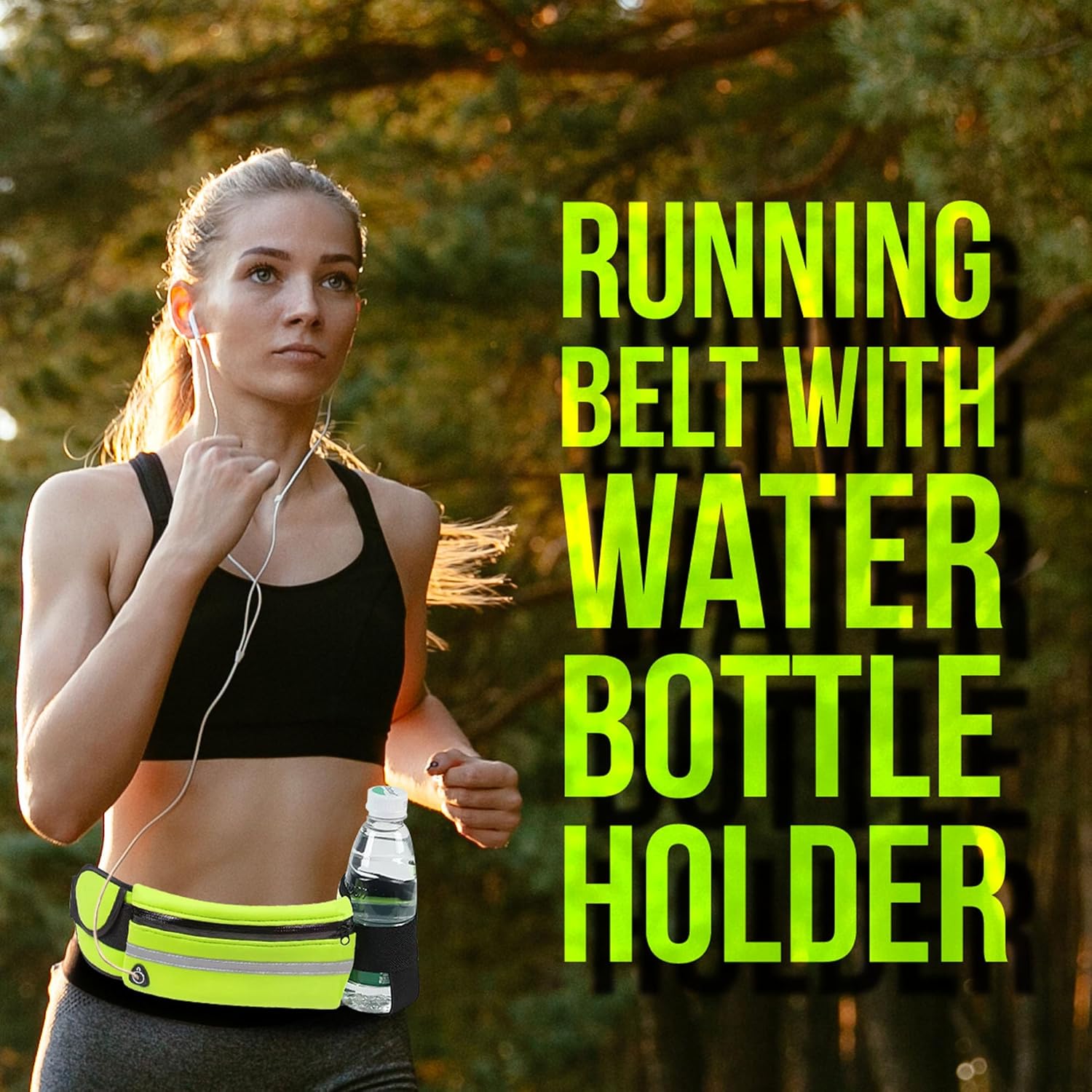 Riñonera para correr para mujer, delgada, deportiva, con soporte para teléfono, ideal para corredores, cinturón cómodo y elegante para correr para