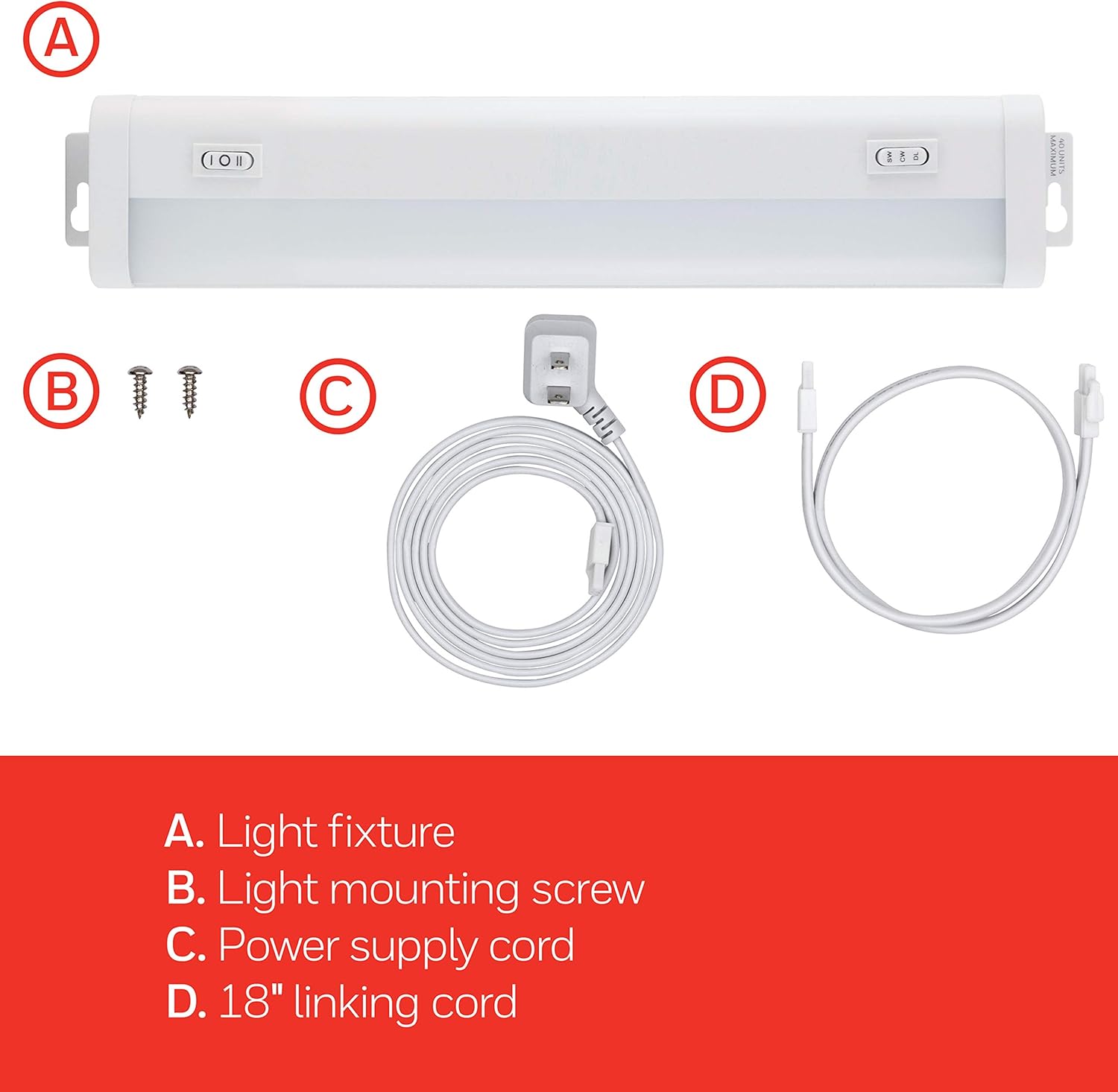 UltraPro Luces enchufables para debajo del gabinete de 12 pulgadas, 3 ajustes de color, blanco cálido de 2700 K, blanco frío 4000 K, luz diurna de