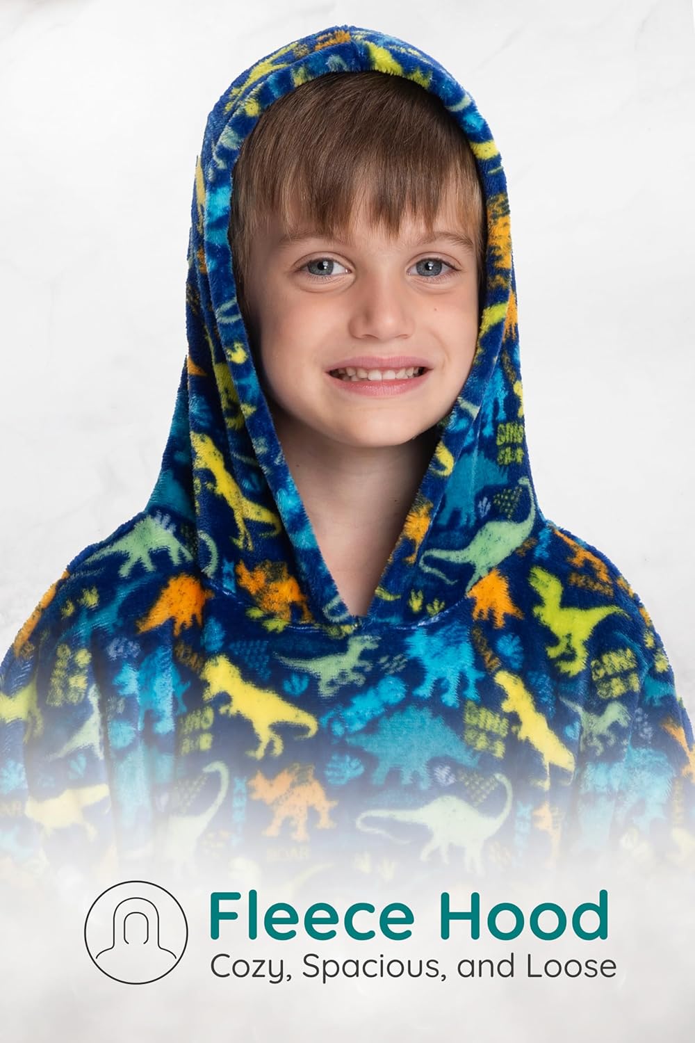 Mad Dog – Manta con capucha para niños, mantas con mangas acogedoras, forro polar suave y diseños de sherpa, para niños y niñas, de 4 a 13 años