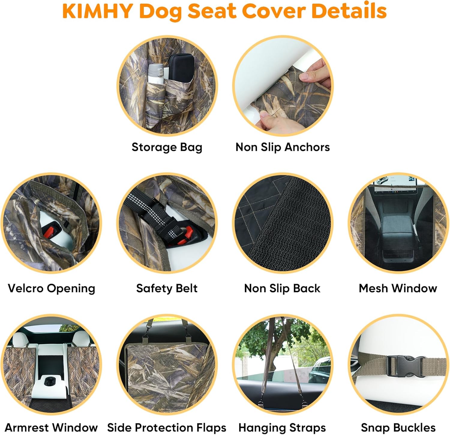 KIMHY Funda XXL para asiento trasero de automóvil para perro (63 pulgadas de ancho x 94 pulgadas de largo), funda de asiento de camión para perro