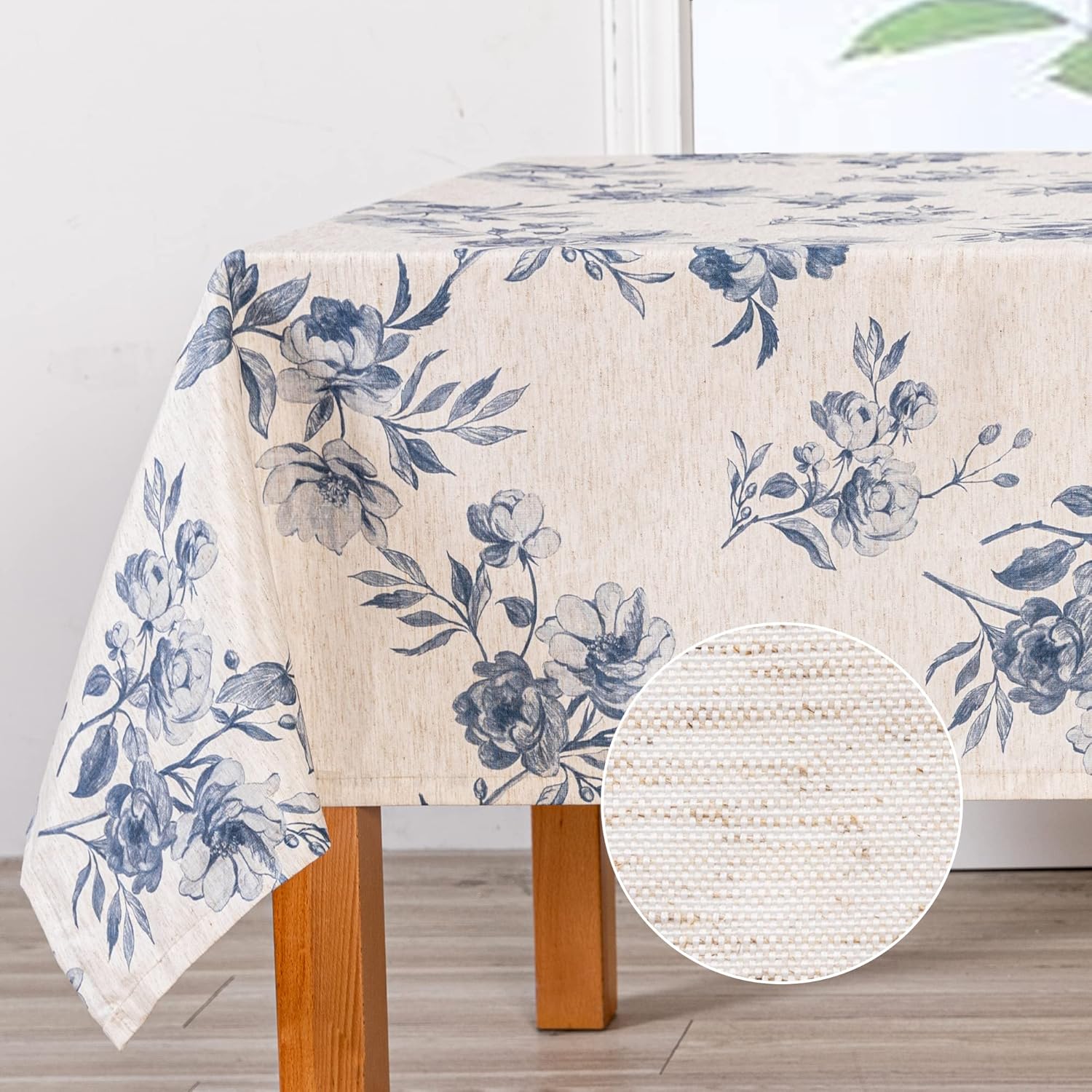 MYSKY HOME Mantel rectangular de 60 x 102 pulgadas, mantel de lino de granja impermeable, mantel decorativo de tela para cocina, fiesta, mantel