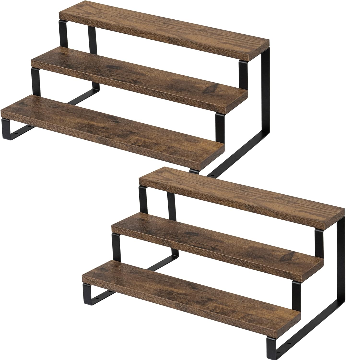 Estante de especias de 3 niveles, soporte de madera de 13.7 pulgadas para almacenamiento de especias, despensa, armario organizador para botellas de