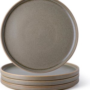 AmorArc Juego de 4 platos de cerámica para ensalada, juego de 4 platos reactivos de esmalte mate de 8.0 pulgadas, postre, ensalada, aperitivo, plato AmorArc Juego de 4 platos de cerámica para ensalada, juego de 4 platos reactivos de esmalte mate de 8.0 pulgadas, postre, ensalada, aperitivo, plato
