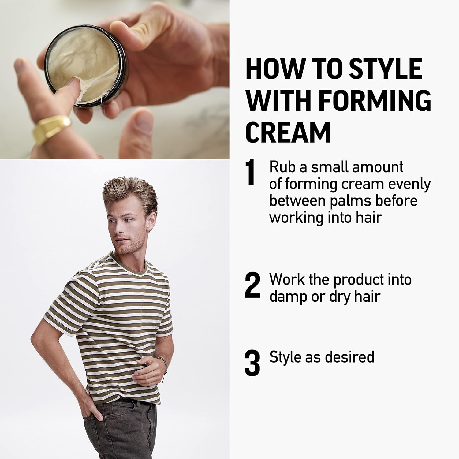 AMERICAN CREW Crema formadora de cabello para hombre, gel para el cabello con sujeción media y brillo medio, tamaño de viaje, juego de regalo dúo