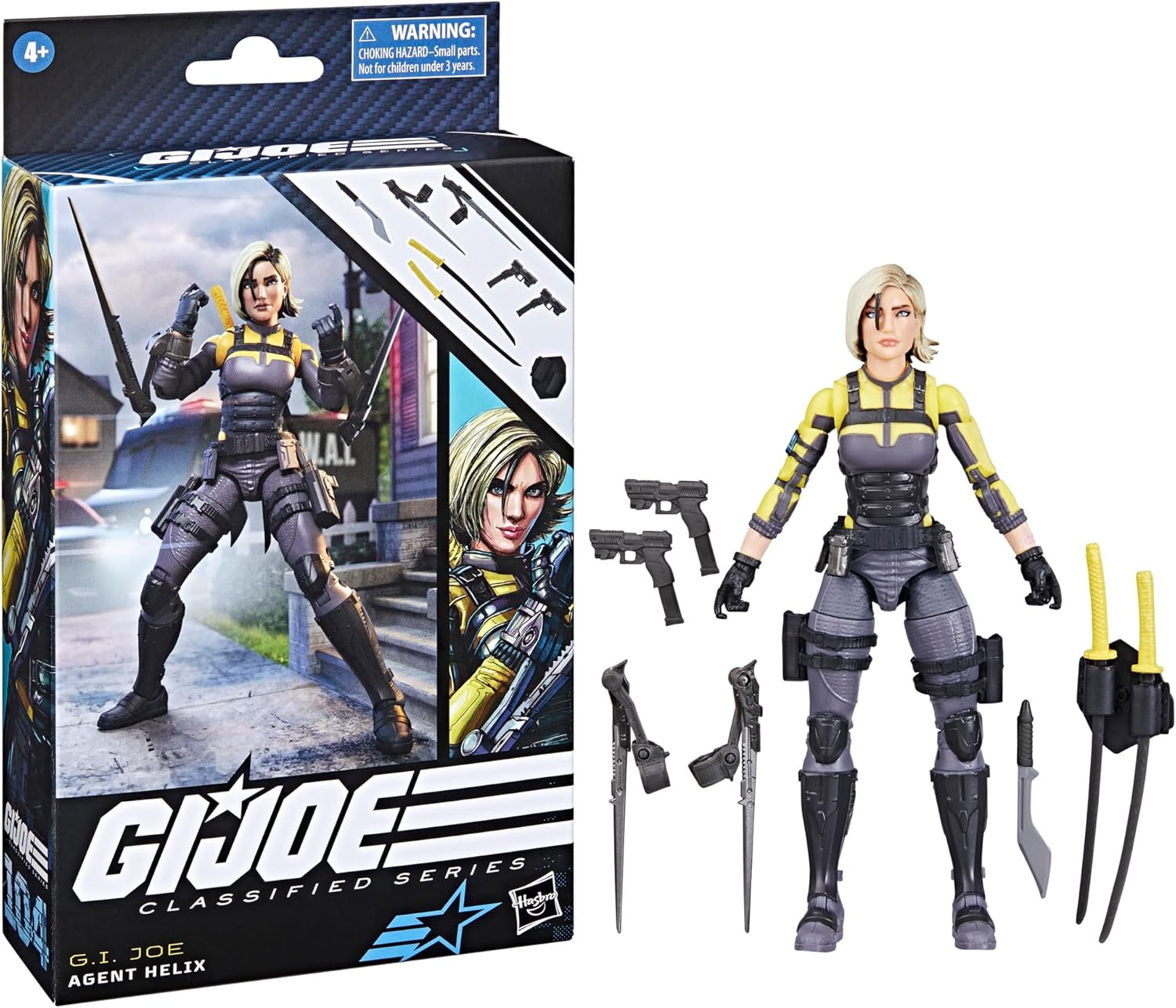 G.I. Joe Classified Series Agent Helix, figura de acción coleccionable, 104, figuras de acción de 6 pulgadas para niños y niñas, con 8 piezas de