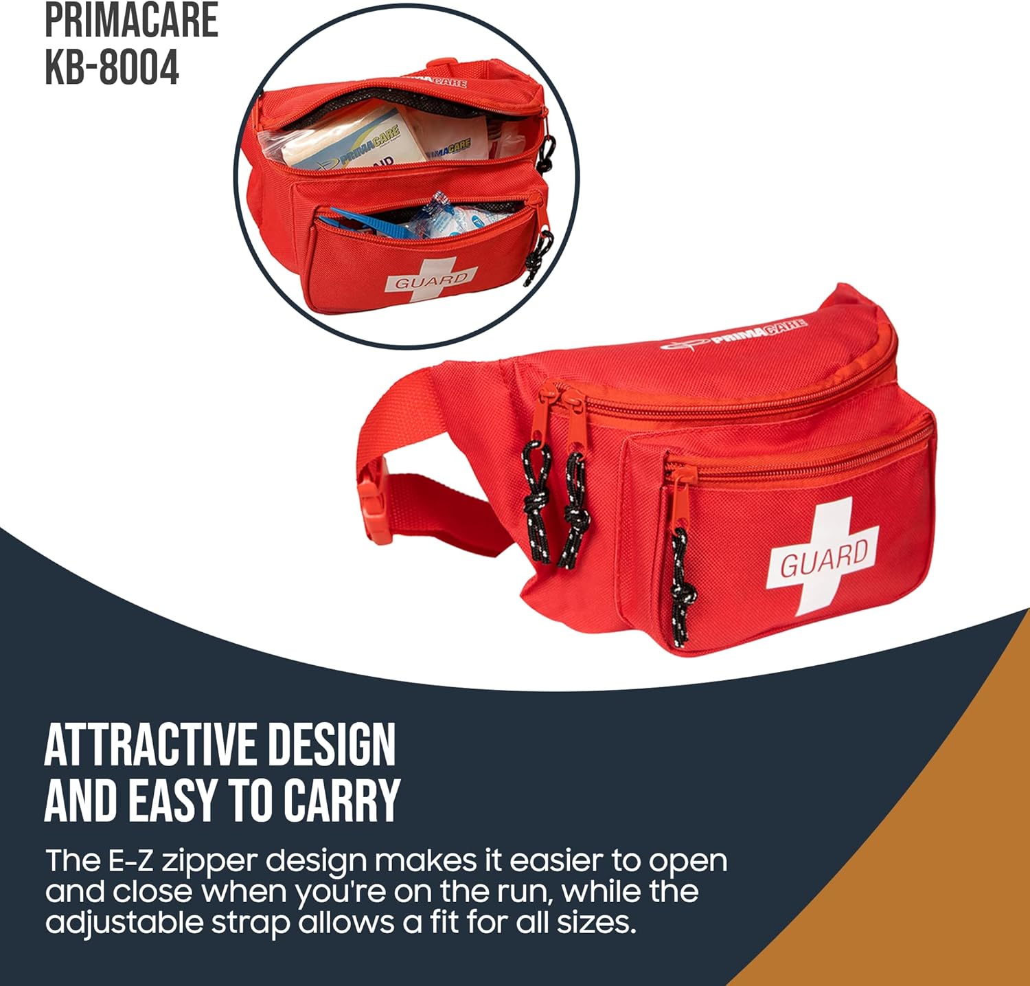 Primacare KB-8004 canguera de primeros auxilios, color rojo