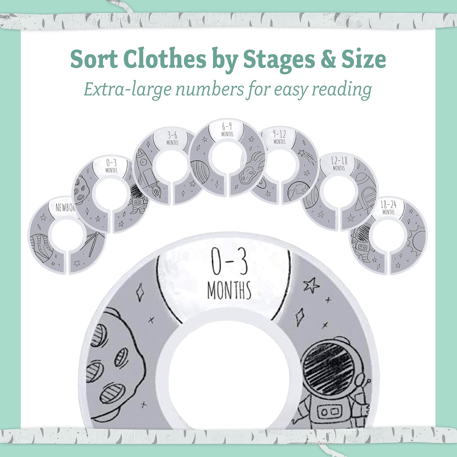 Baby Nest Designs 20 ganchos para bebé para armario con 7 divisores de armario de bebé para guardería, perchas de terciopelo para ropa de bebé,