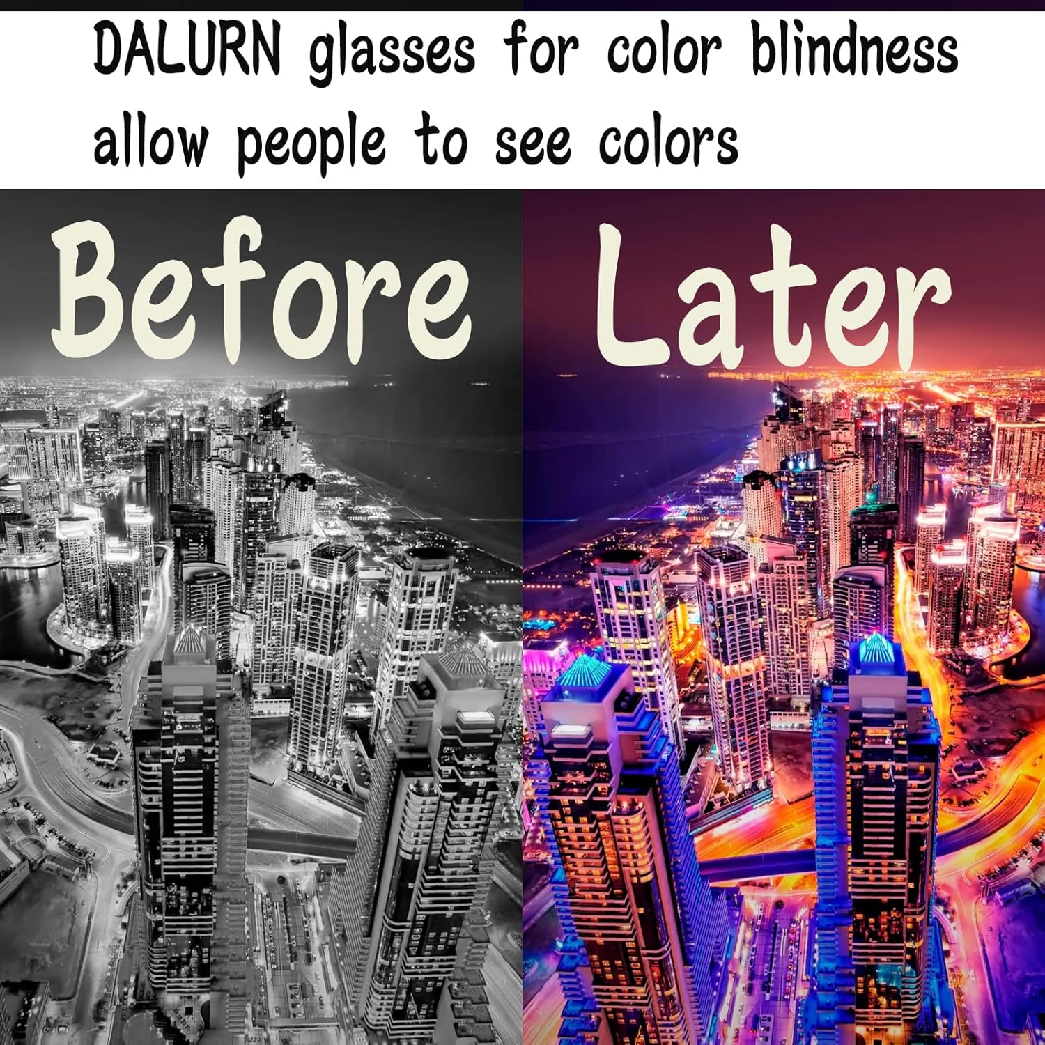 Gafas de corrección de daltonismo para hombres, pacientes daltónicos, anteojos daltónicos que hacen que la gente vea el color, Azul
