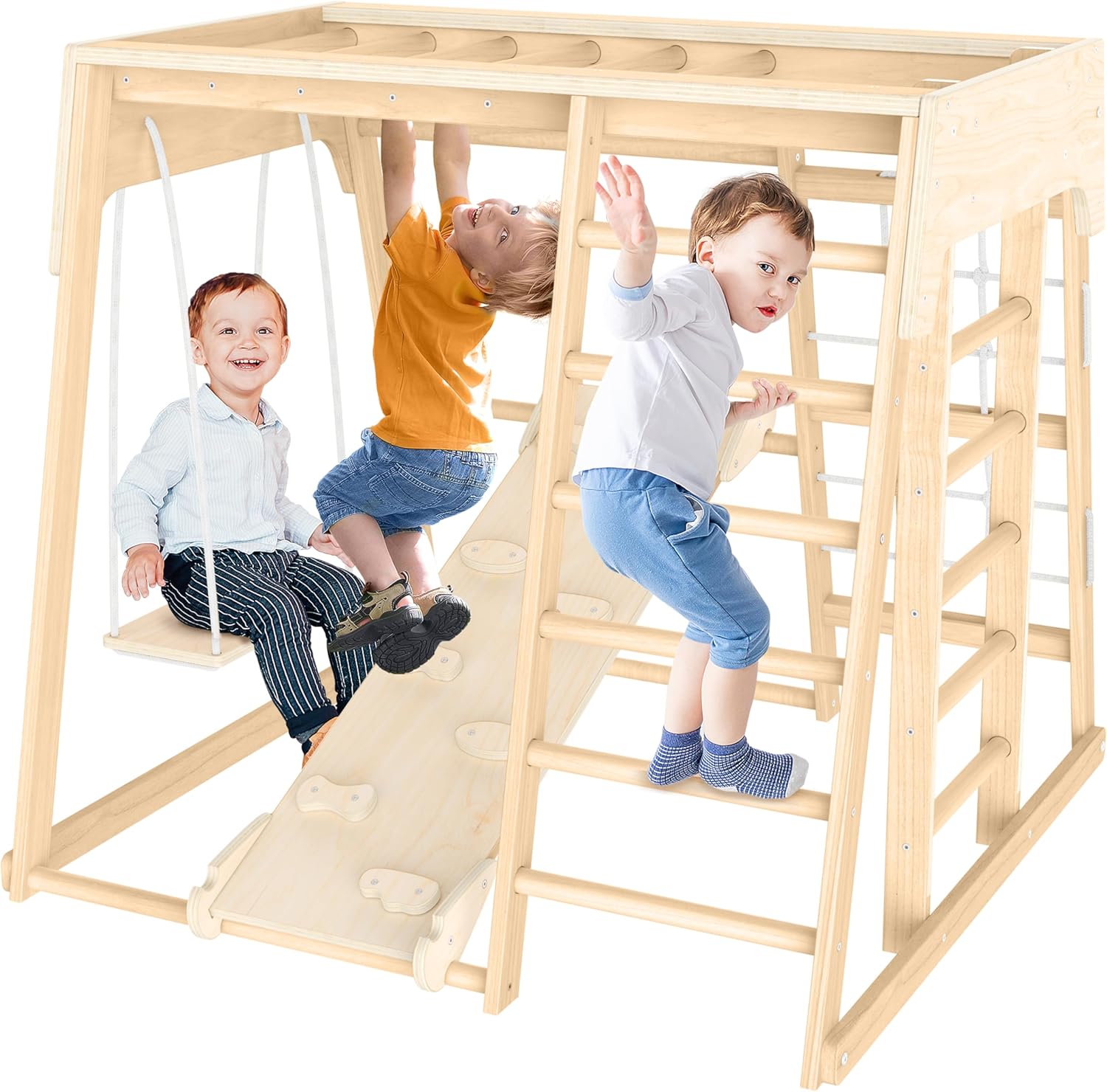 Zupemo Zona de juegos interior, gimnasio de la jungla interior para niños pequeños, juegos de escalada para niños pequeños, juegos multifunción