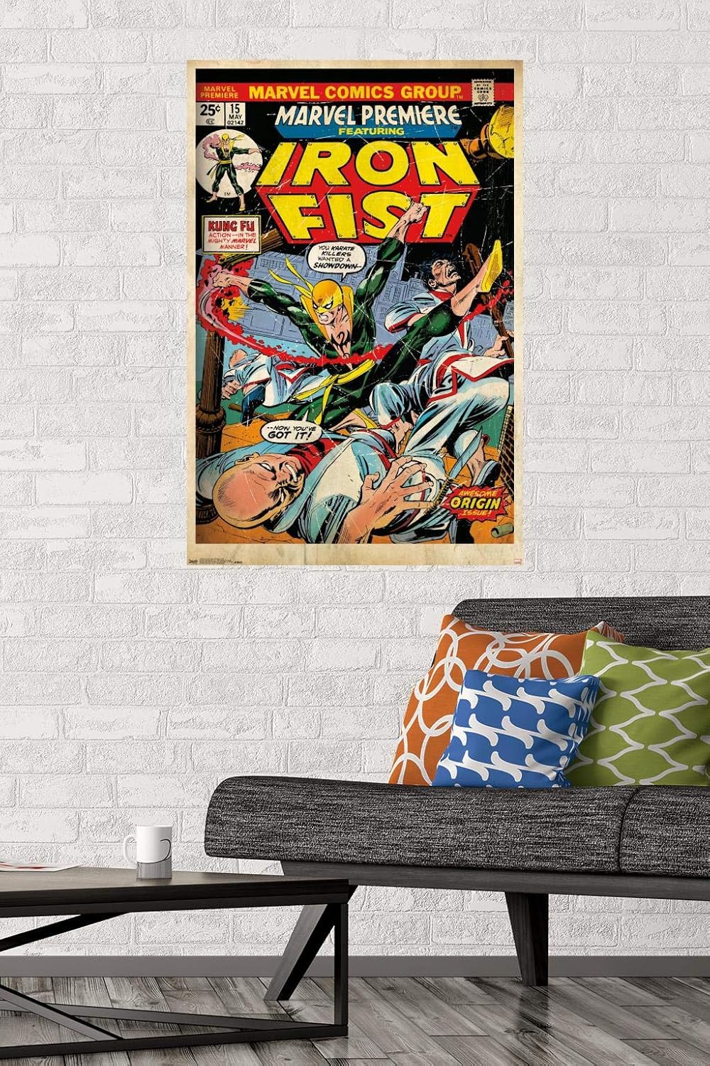 Trends International Marvel Comics-Iron Fist-Premiere Cover #15 – Póster de pared, 22.375 x 34 pulgadas, paquete de póster y montaje prémium
