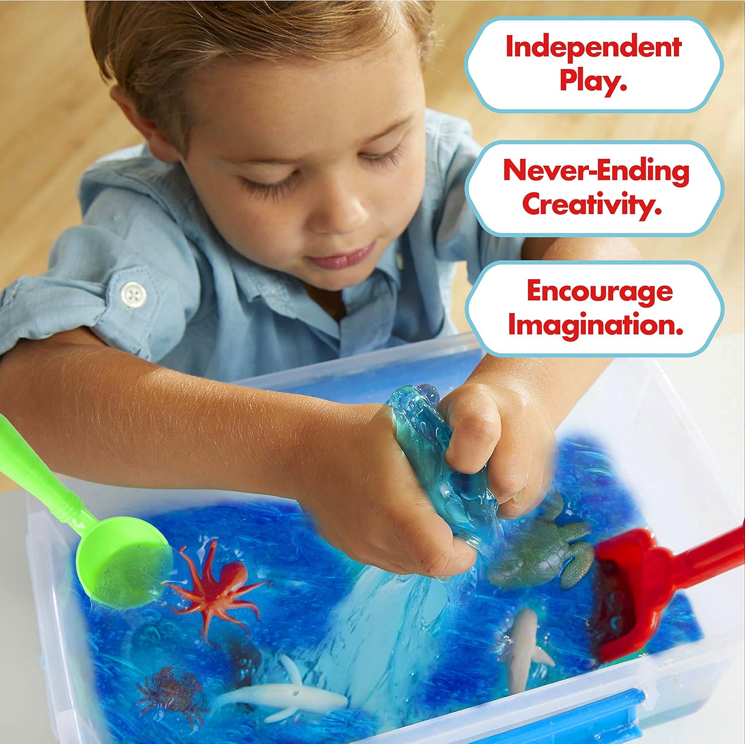 Be Amazing Toys Sense & Grow – Contenedor sensorial de slime de vida marina