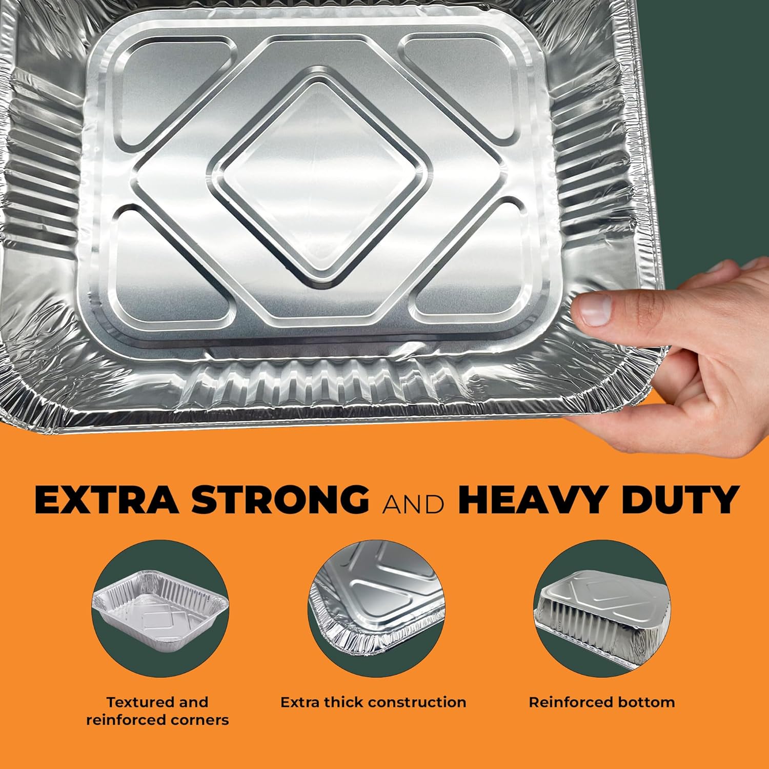 Sartenes de papel de aluminio  Paquete de 30  9 x 13  Latas desechables resistentes para hornear, pasteles, pan, cocinar, horno, asar, barbacoa,