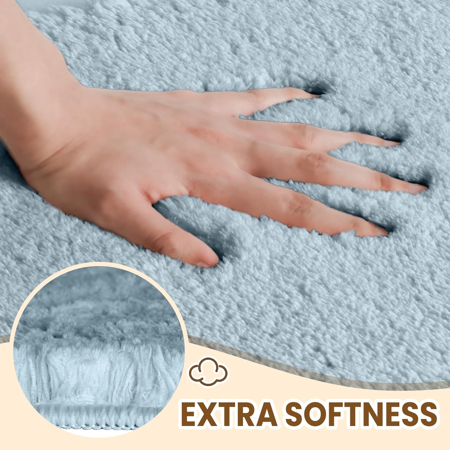 TECHMILLY Alfombras de baño súper suaves, absorbentes, gruesas, antideslizantes, de secado rápido, lavables a máquina, para suelo de baño, bañera y