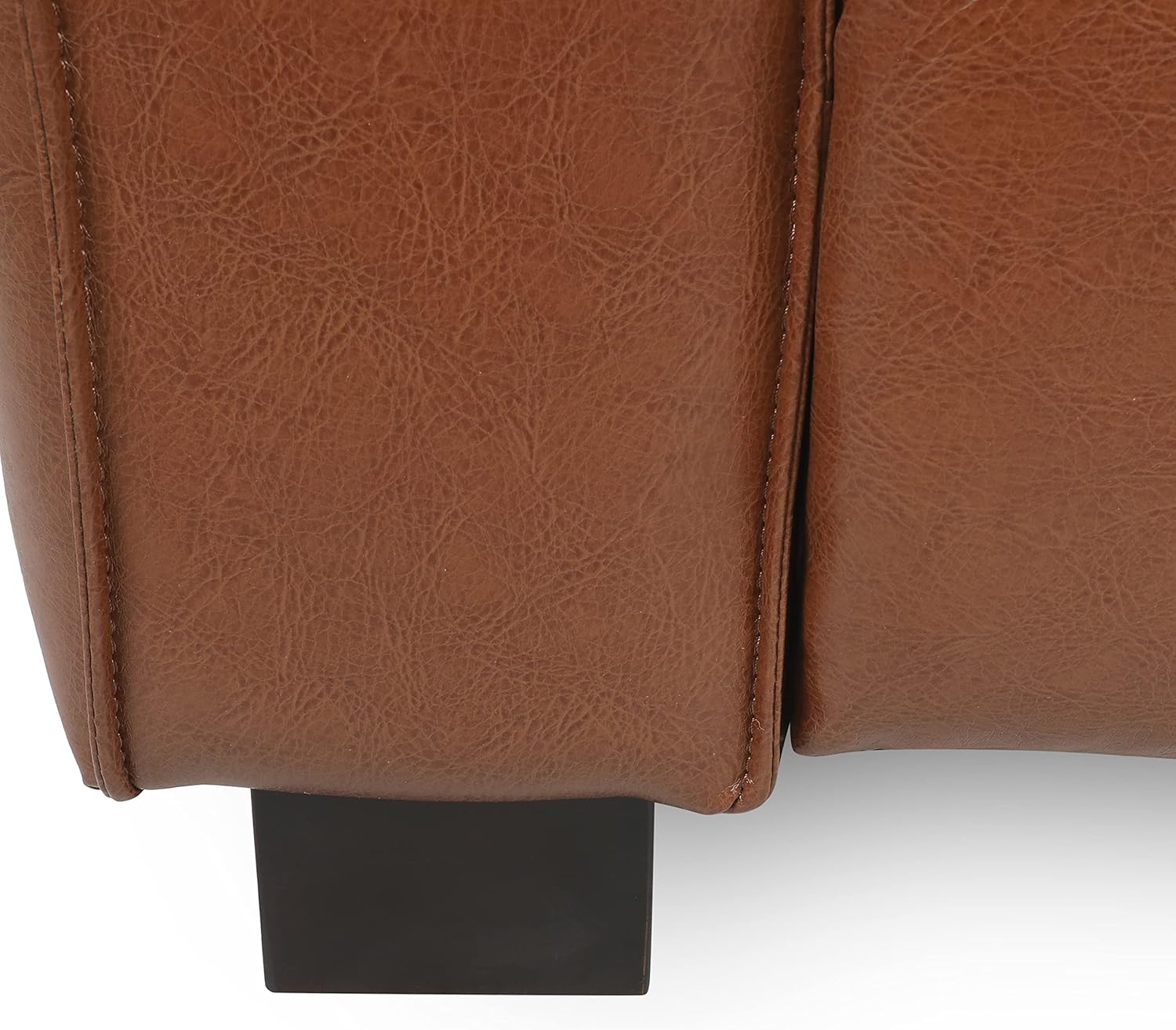 Christopher Knight Home Goyette – Silla Club, color marrón coñac + nogal oscuro
