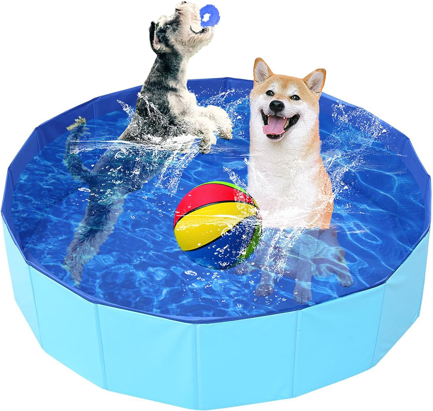 Piscina plegable para perros grandes, piscina portátil y plegable para mascotas, perros y gatos (L-32 x 8 pulgadas)