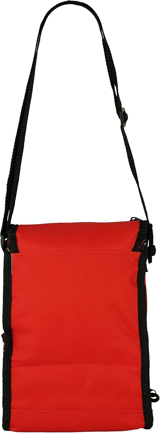 Saco de almuerzo aislado de lujo con correa ajustable, bolsillo con cremallera y a prueba de fugas, color rojo