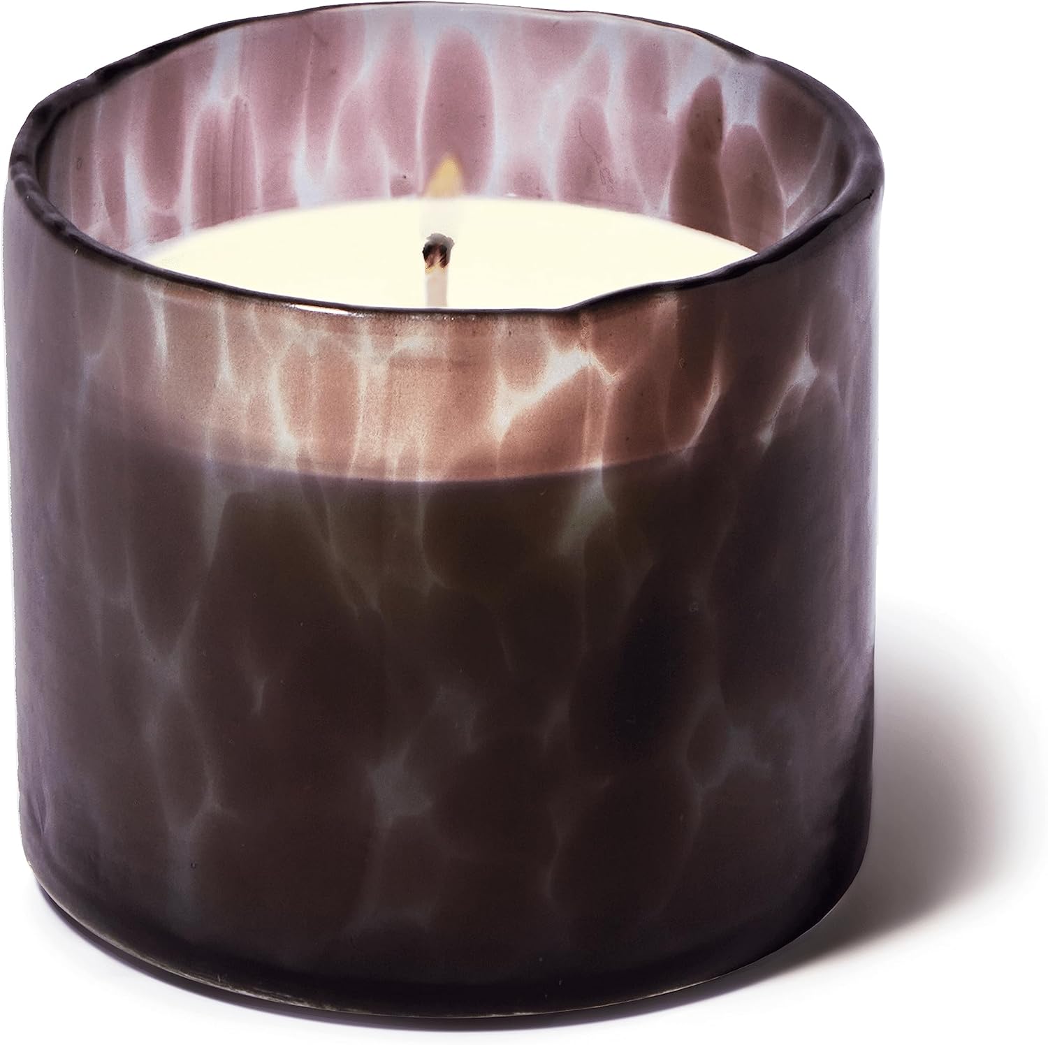 Paddywax Velas de lujo hechas a mano con vidrio soplado artesanal, 8 onzas, lino y Orris