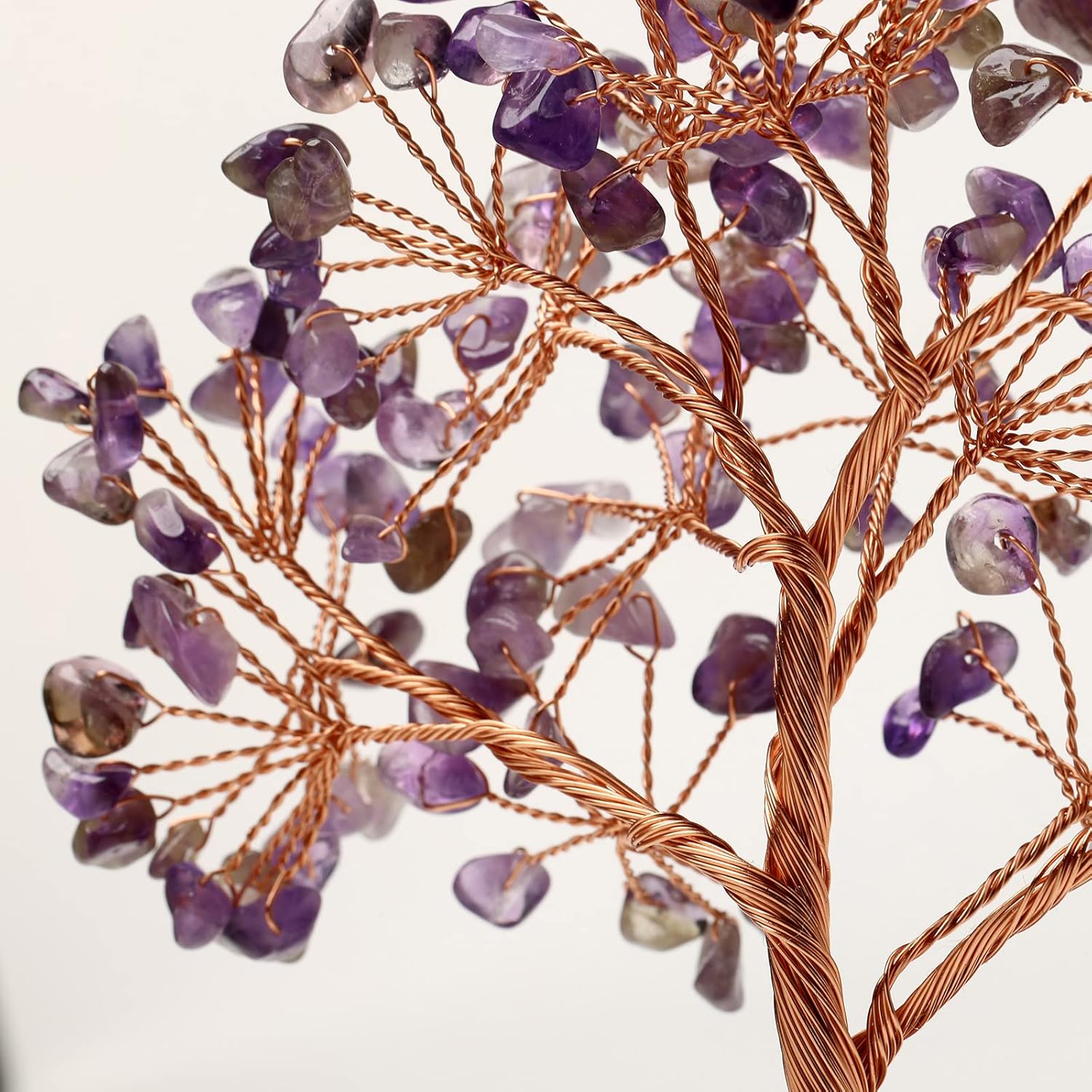 Amethyst Healing Crystals Stones Tree Natural Dream Amethyst Original Stone Base Copper Wire Tree Life Money Trees Feng Shui Reiki Spiritual Energy