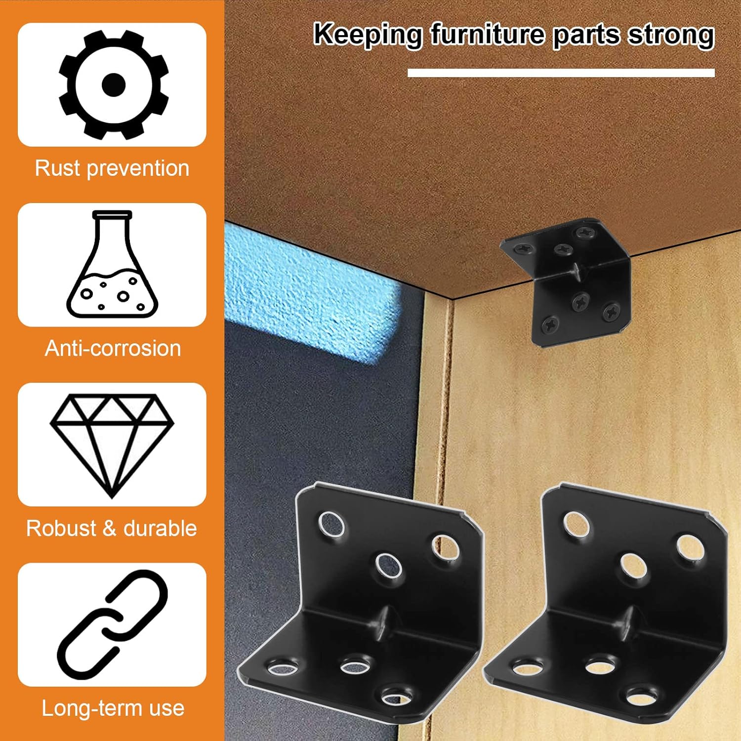 24 soportes de esquina, soporte de estante de acero inoxidable con forma de L, soporte de ángulo recto de 1 x 1 x 1.4 pulgadas, soportes de estante