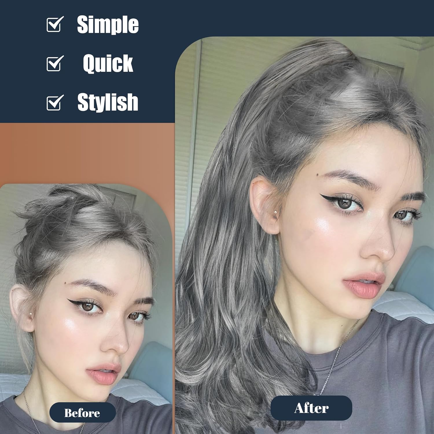Extensión de cabello ondulado con clip de garra, de 13 pulgadas, con clip en moño desordenado, suave, natural, sintético, postizo falso para mujeres