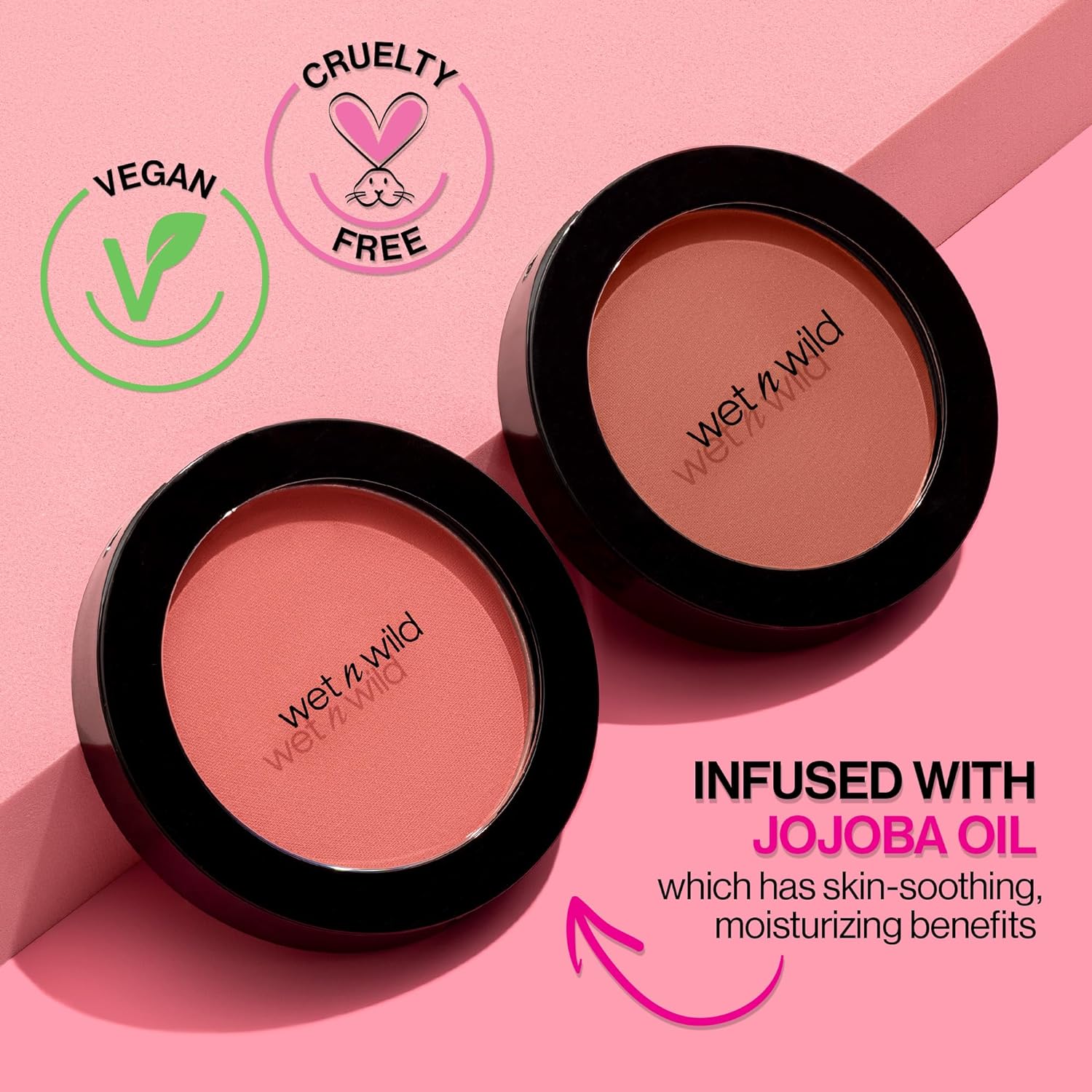 wet n wild Color Icon – Rubor, brillo sin esfuerzo y mezcla sin costuras impregnado con aceite de jojoba lujosamente suave, acabado transparente con