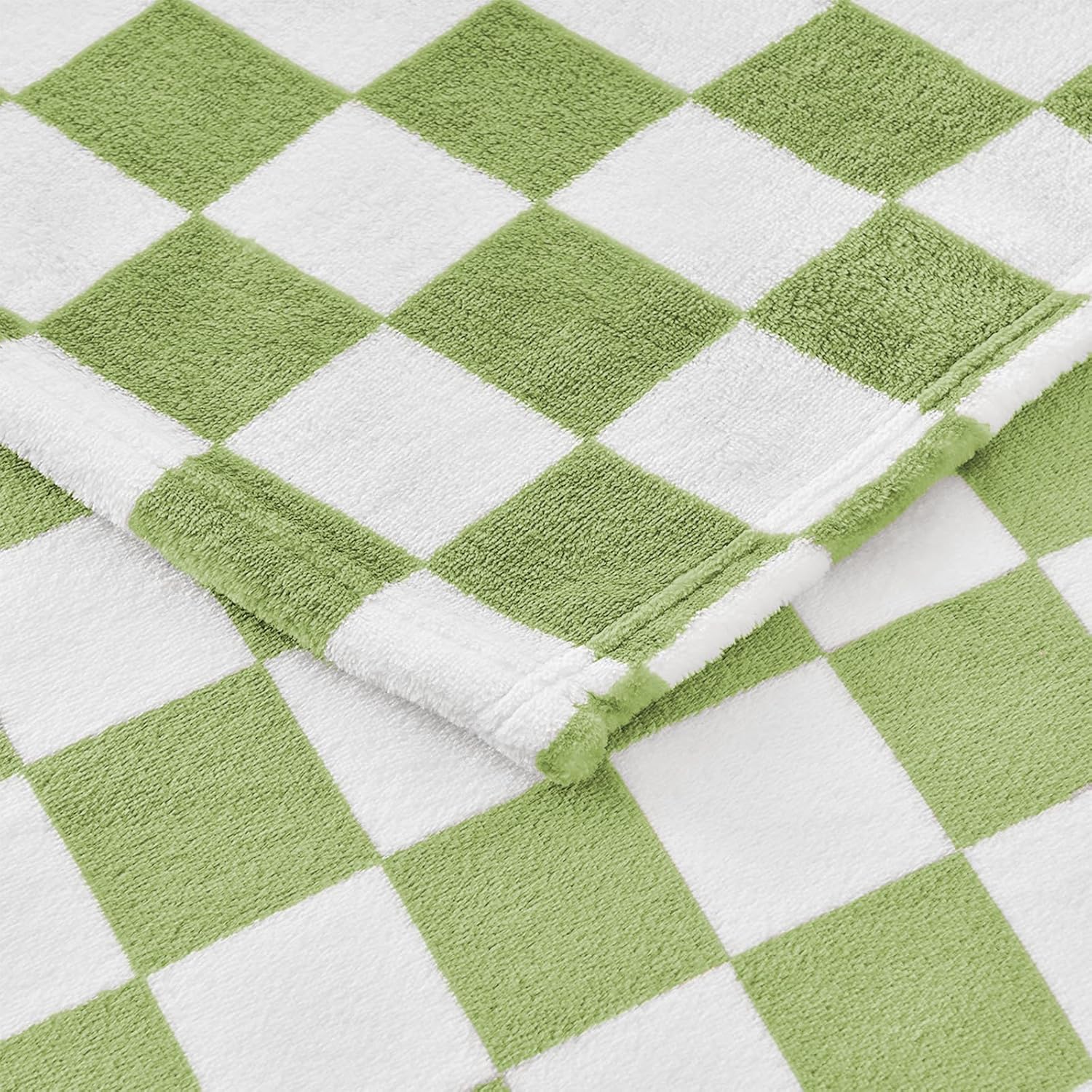 Edenleaf Manta a cuadros verdes, manta de forro polar ultrasuave para sofá, cama y viajes, mantas verdes de lujo para todas las estaciones (verde,