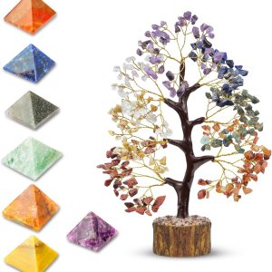 FASHIONZAADI Árbol bonsái Árbol de los 7 chakras Árbol de la vida de chakras Regalos de chakras Decoración de oficina Árbol de cristal Árbol FASHIONZAADI Árbol bonsái Árbol de los 7 chakras Árbol de la vida de chakras Regalos de chakras Decoración de oficina Árbol de cristal Árbol