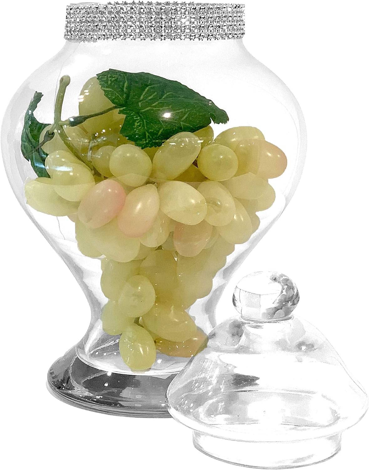 WGV – Tarro de boticario de 6.7 pulgadas de ancho, 12 pulgadas de alto, urna transparente redonda de vidrio, contenedor de almacenamiento de frutas,
