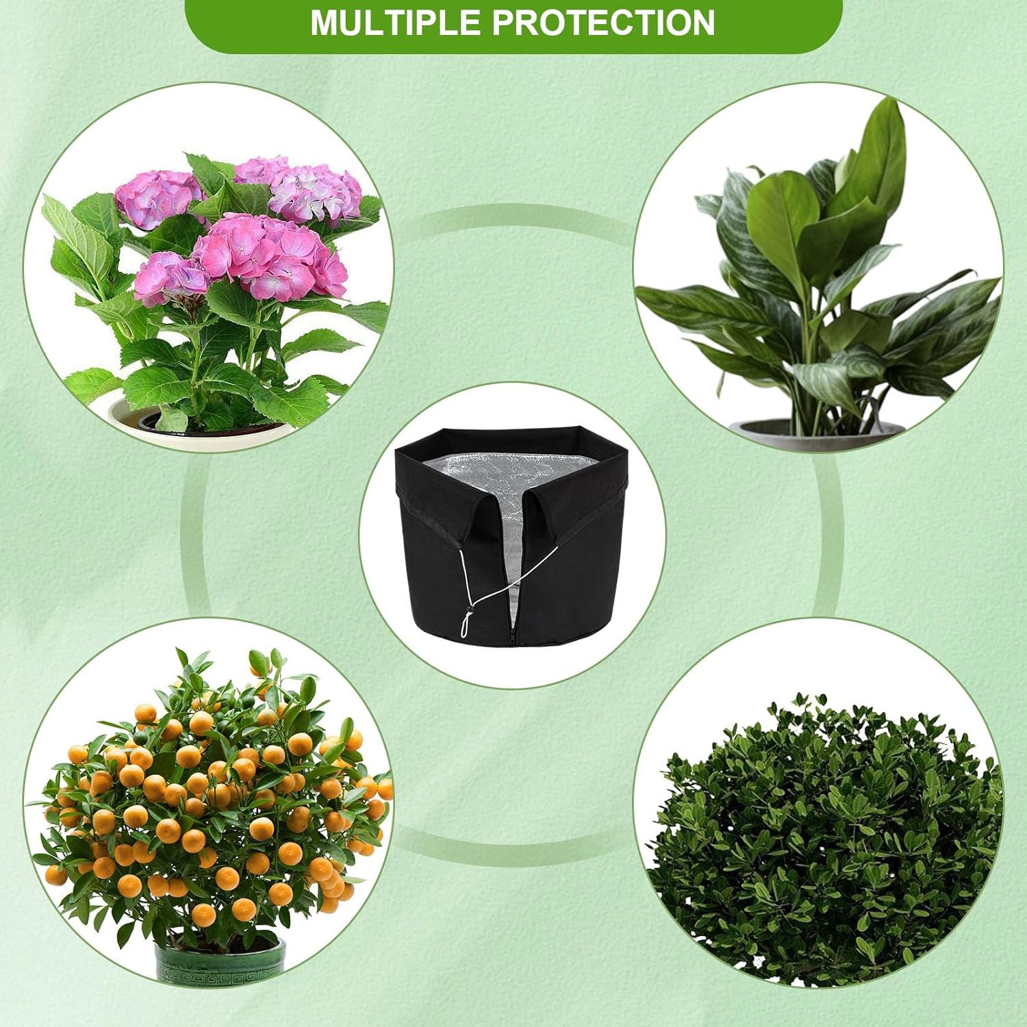 1 maceta de protección de invierno para plantas, cubierta de protección contra heladas de plantas de invierno, bolsa de protección de maceta de 16.9