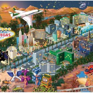 Bits and Pieces – Rompecabezas de 1000 piezas para adultos – Vista de la ciudad de Las Vegas – Rompecabezas The Strip de 1000 piezas por el artista Bits and Pieces – Rompecabezas de 1000 piezas para adultos – Vista de la ciudad de Las Vegas – Rompecabezas The Strip de 1000 piezas por el artista