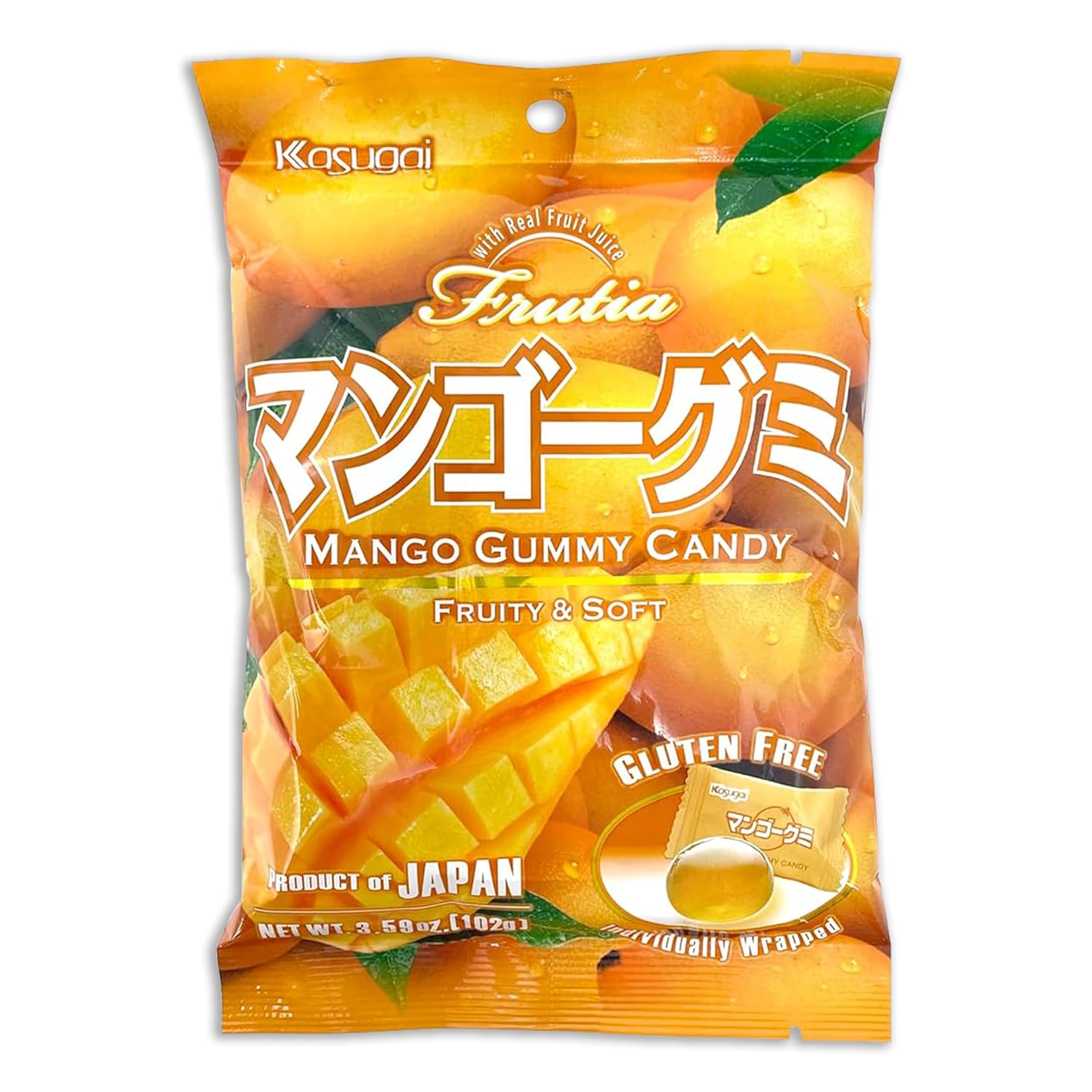 Kasugai Gummy Candy, mango, bolsas de 3.59 onzas (paquete de 12)