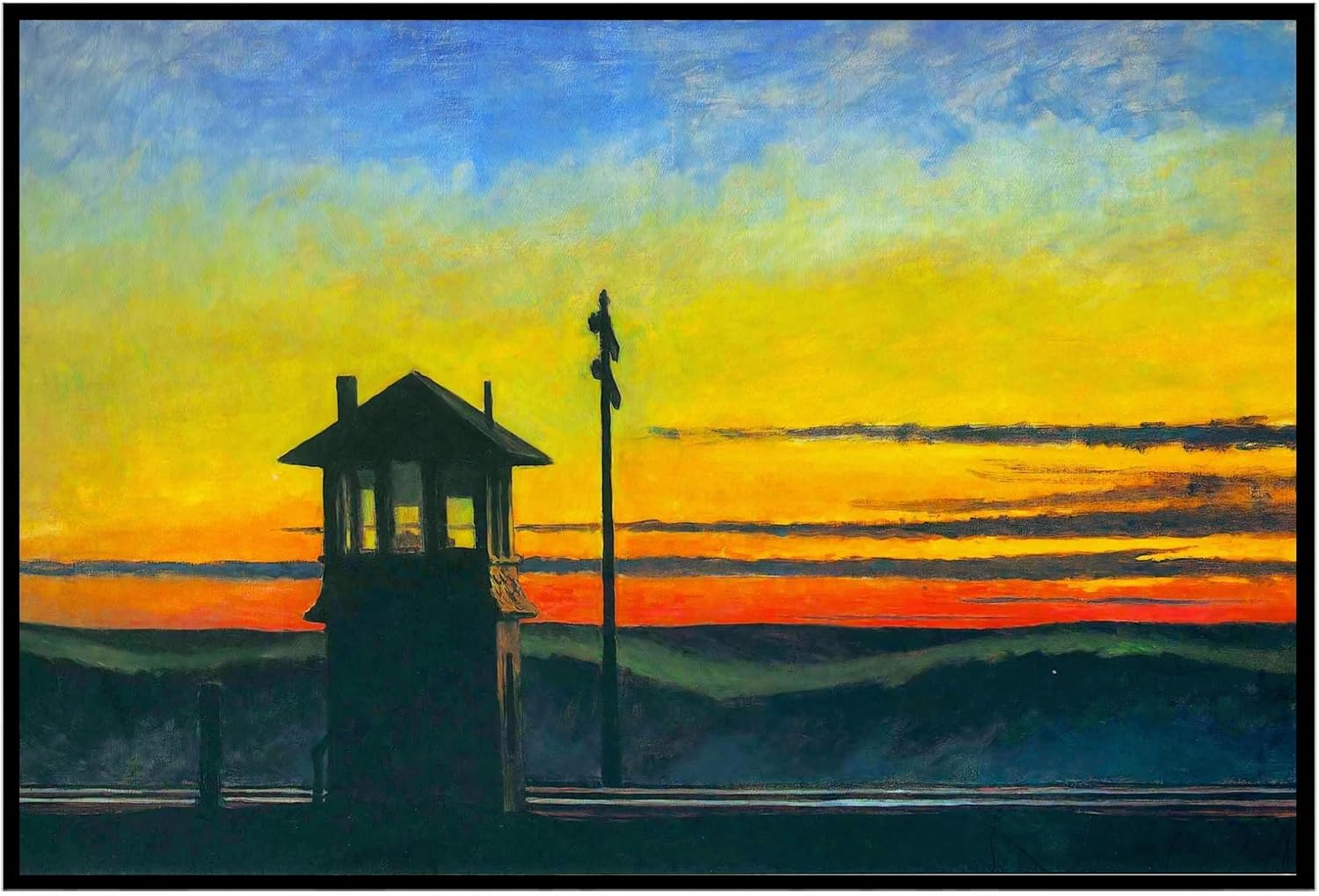 Lost Cabin Railroad Sunset por Edward Hopper  Impresión sin marco  Reproducción de pinturas de obras de arte finas  Póster enmarcado de decoración