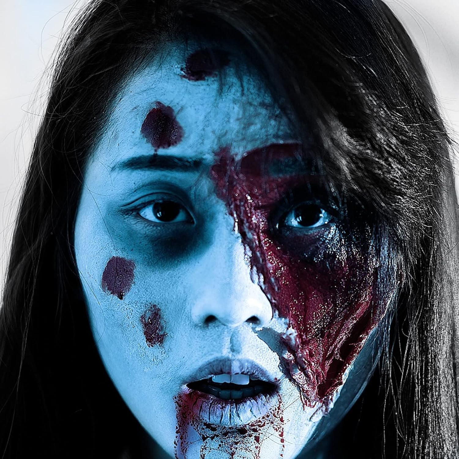 MEICOLY Pintura corporal azul claro, barra negra de ojo azul, barra de pintura corporal azul pálido para cadáver, novia, Halloween, SFX, Avatar