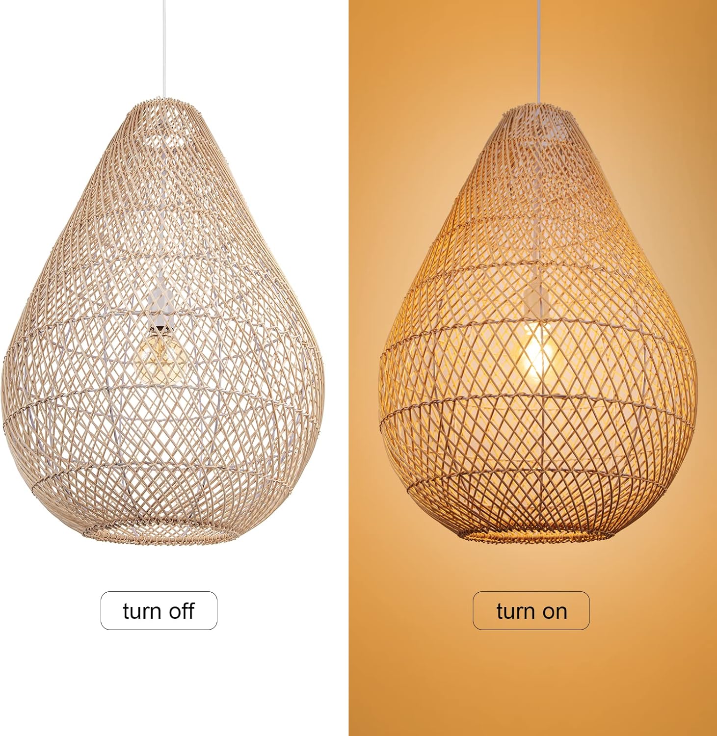 Arturesthome Lámpara colgante tejida de granja, lámpara de techo colgante de ratán rústico para cocina, isla, cafetería, sótano, pasillo, vestíbulo