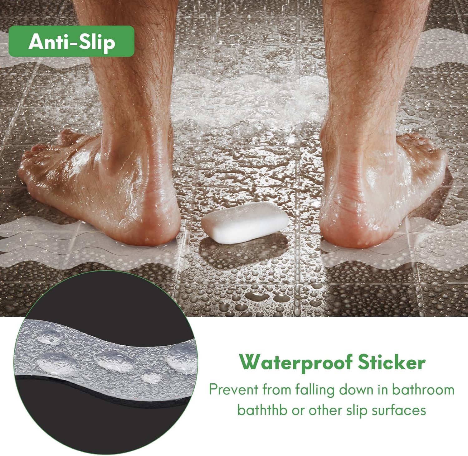 36 calcomanías antideslizantes para bañera, calcomanías antideslizantes para ducha, con raspador para bañera, suelo de ducha, escaleras, escaleras
