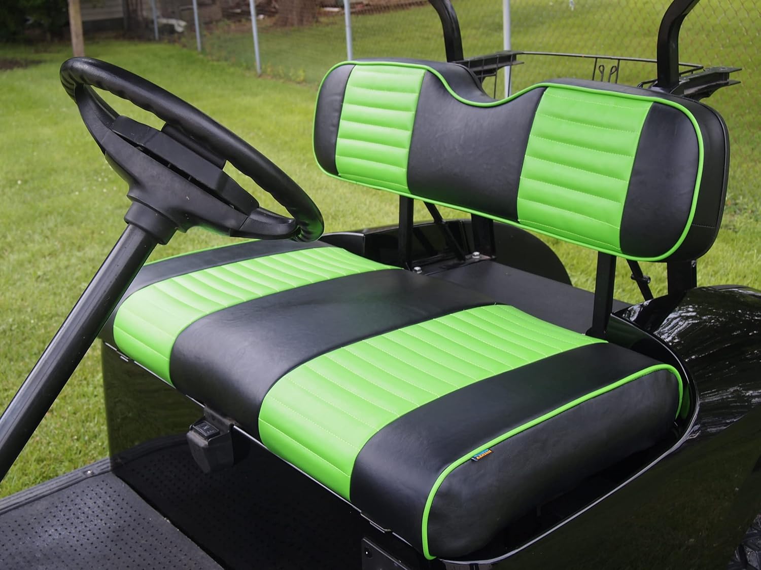 Huskey – Fundas de asiento para carrito de golf delantero y trasero para EZGO y Club Carvarios colores, material de vinilo de grado marino,