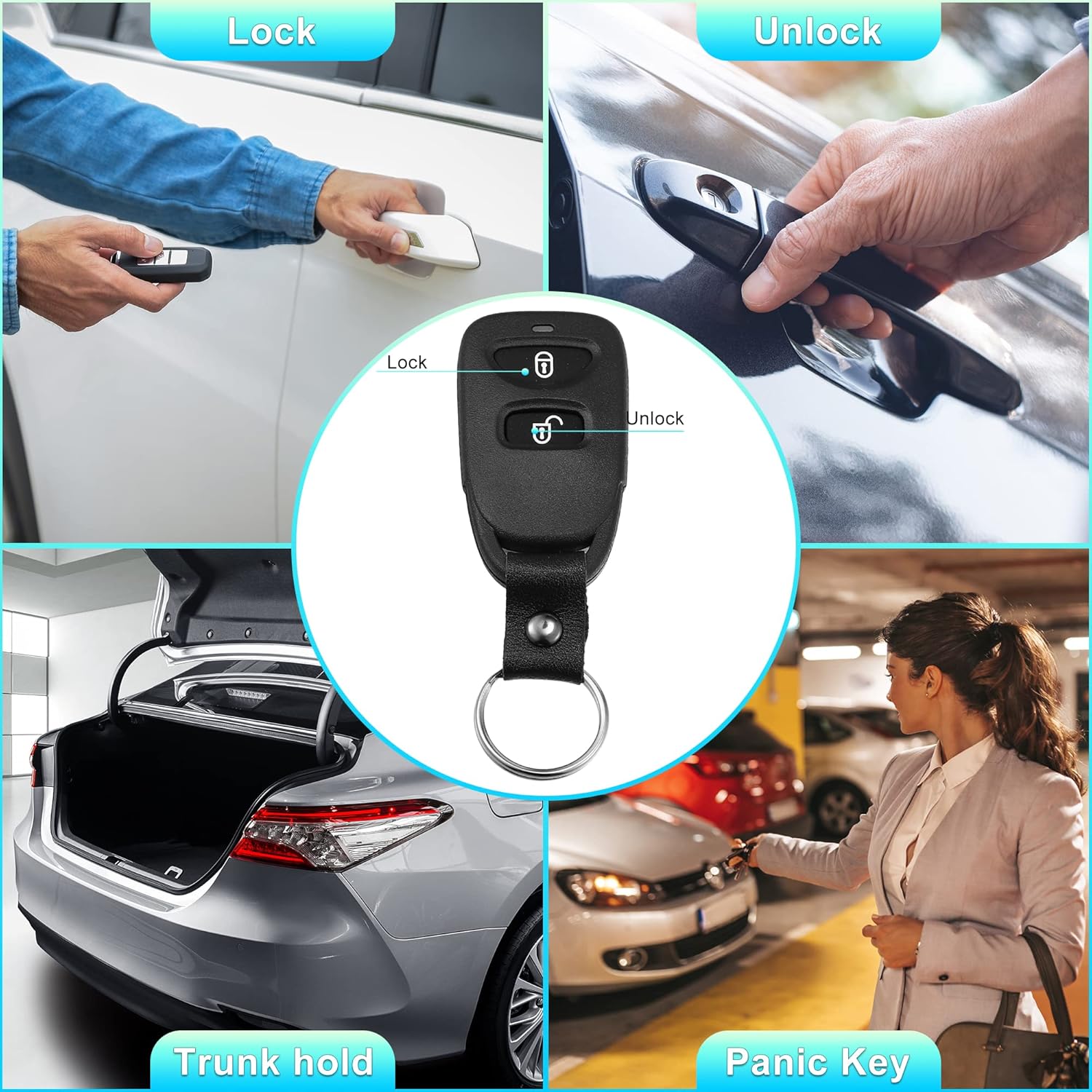 X AUTOHAUX Funda de repuesto para llavero de 3 botones sin llave para Hyundai Tuscon 2005-2016 para Kia sin chip, color negro