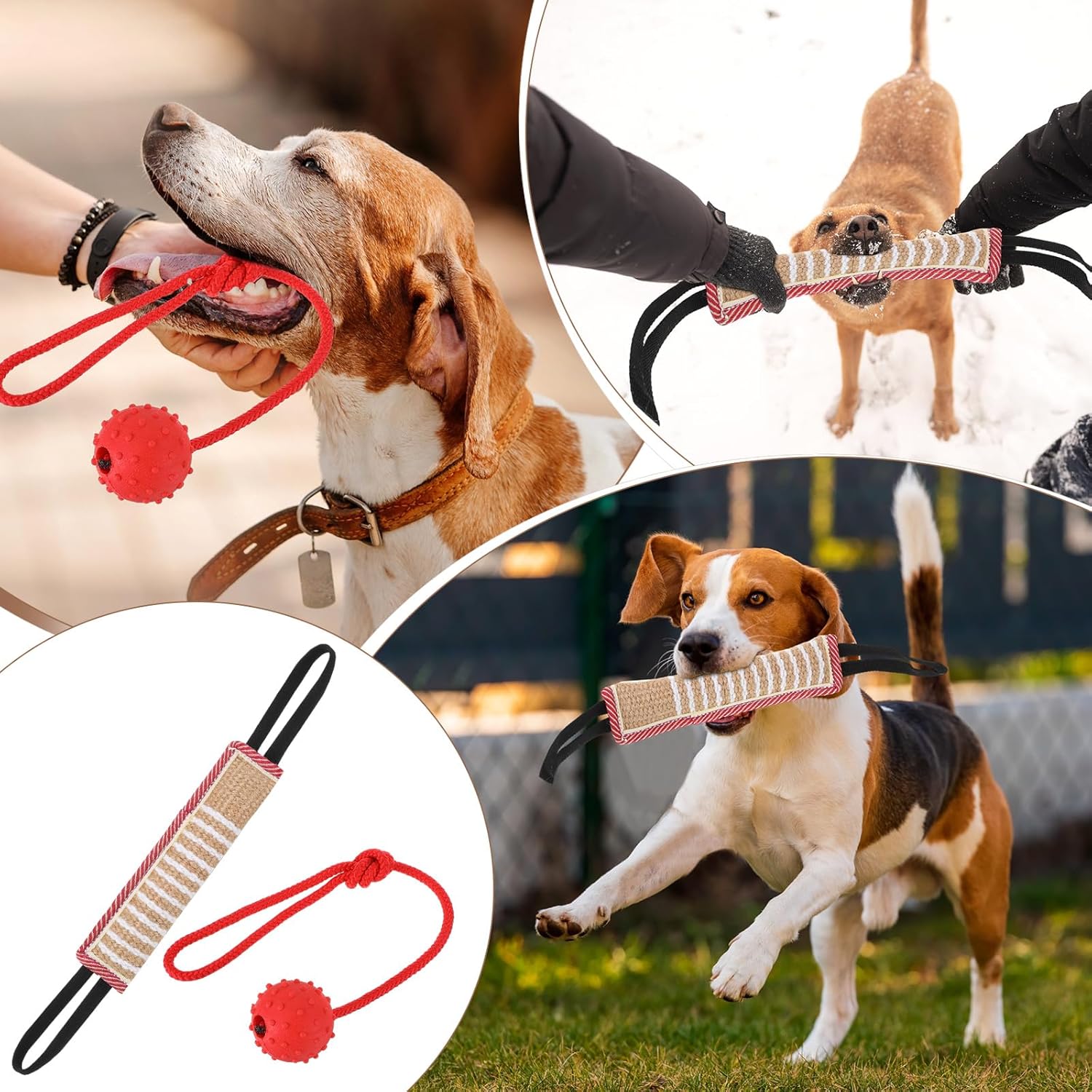 Juego de 4 piezas de entrenamiento para perros que incluye funda para perro, almohada para perro, juguete de remolcador, palo de entrenamiento para