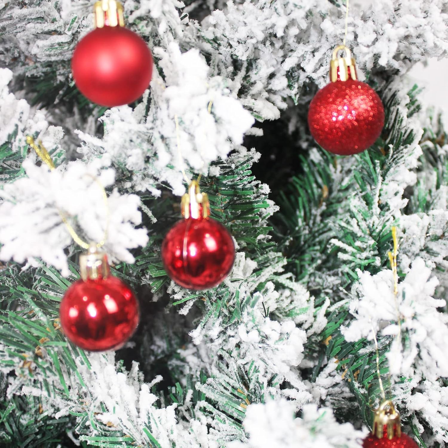 Bolas de Navidad para decoración de 160 piezas (1.18 pulgadas), colgante de Navidad para árbol de Navidad, bola de decoración festiva de boda (rojo)
